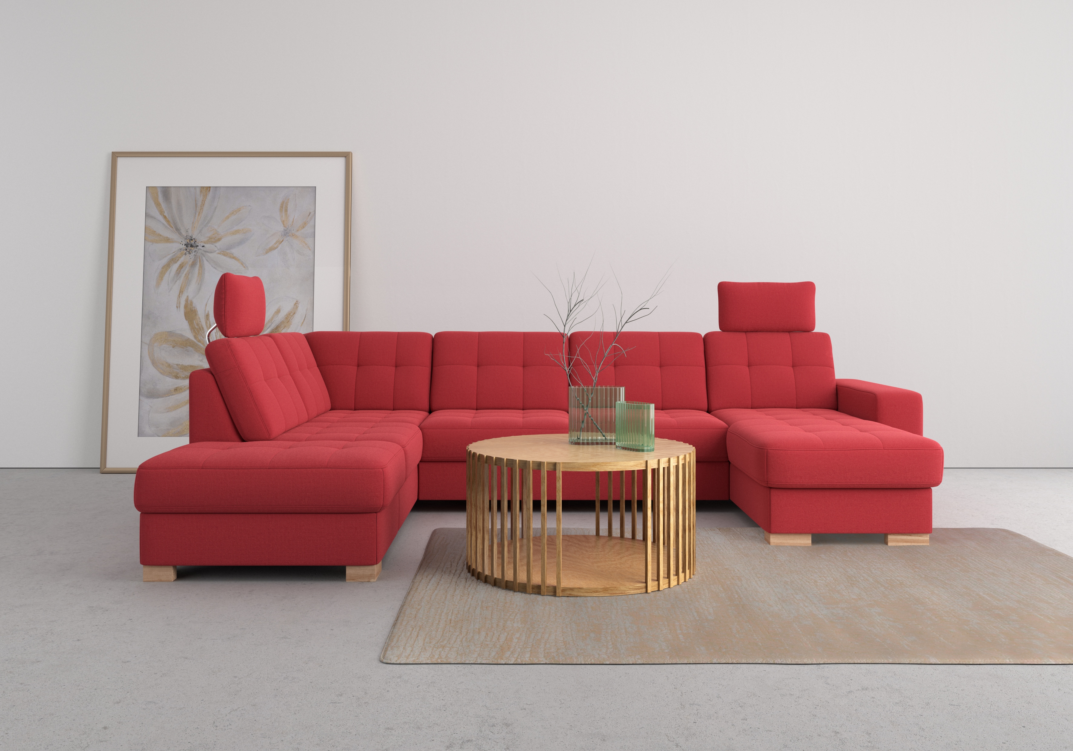 sit&more Wohnlandschaft "Quincy U-Form" wahlweise mit Schlaffunktion und Bettkasten