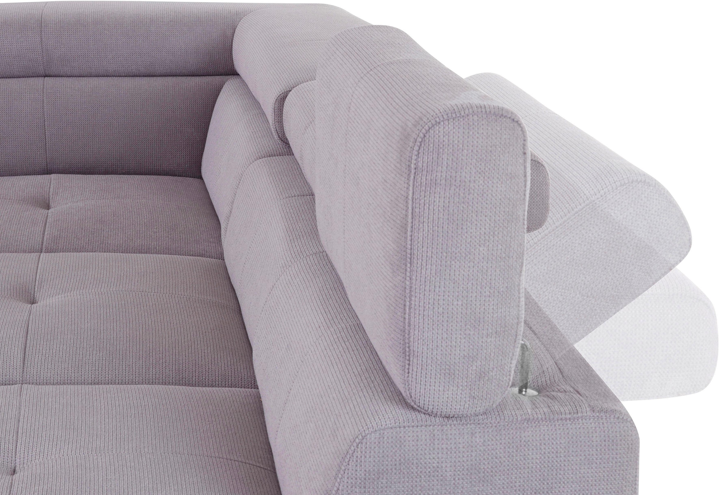 COTTA Ecksofa »Enterprise L-Form«, mit Arm- & Kopfteilverstellung, wahlweise mit Bettfunktion