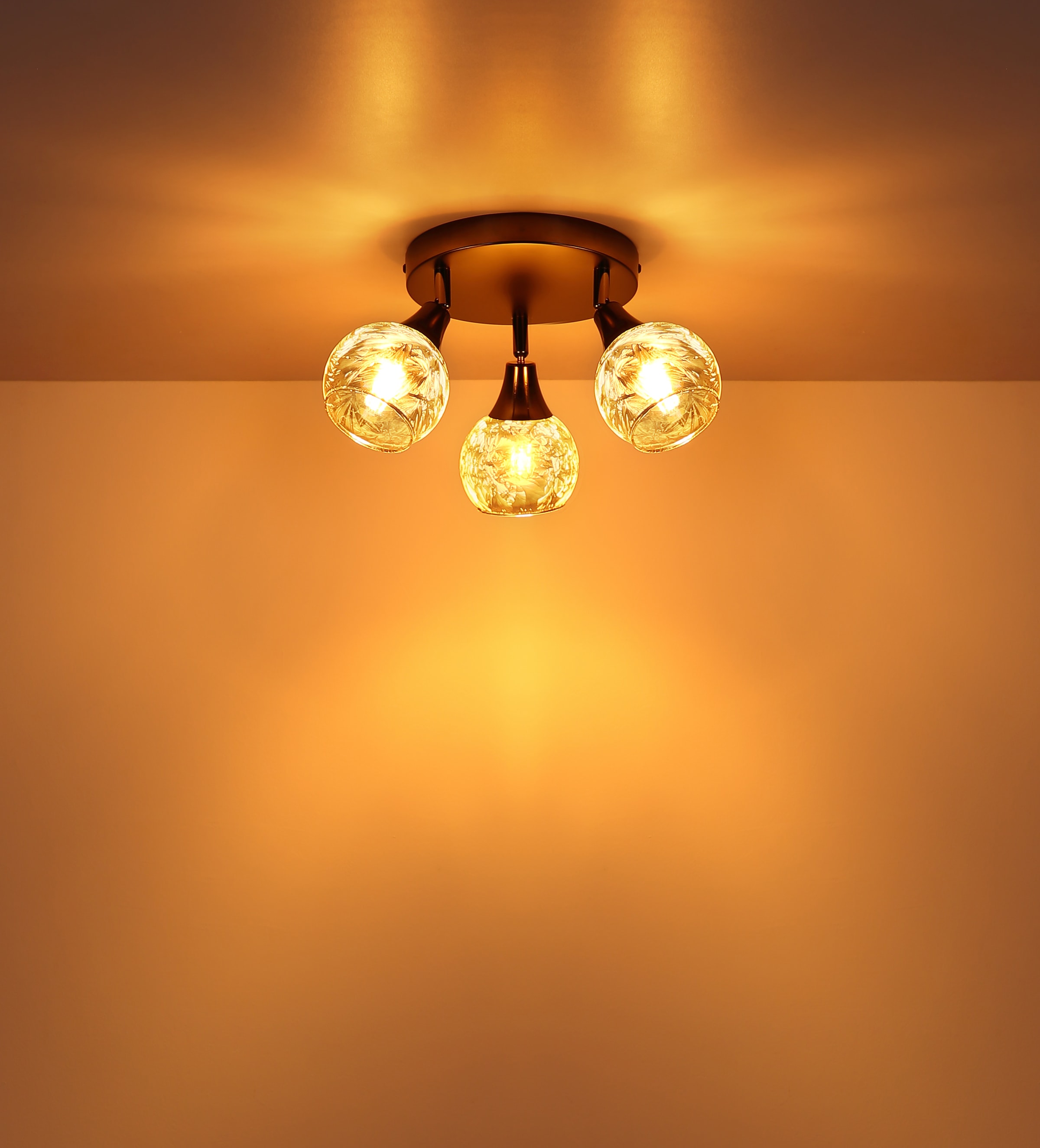 GLOBO LIGHTING Deckenspot »FROSTA« E14 1 Stk. Schwarz-chrome Strahler mit geeistem Glas, dreh-/schwenkbar