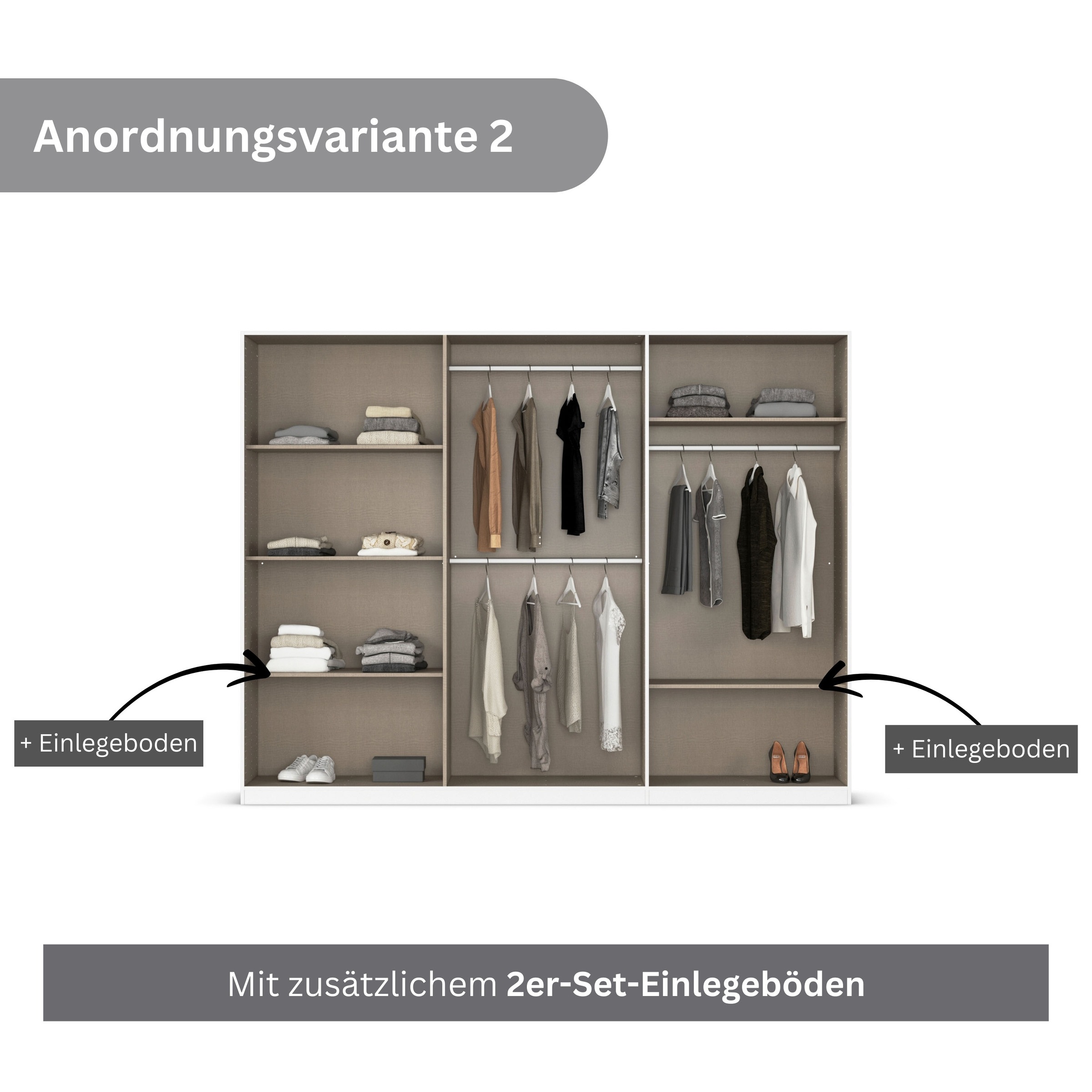 rauch Drehtürenschrank »Kleiderschrank Kleiderschränke Schrank Garderobe AGORDO mit Glasfront«, (in zwei Griff-Farben), durchdachte Innenausstattung, in 6 Breiten und 2 Höhen MADE IN GERMANY