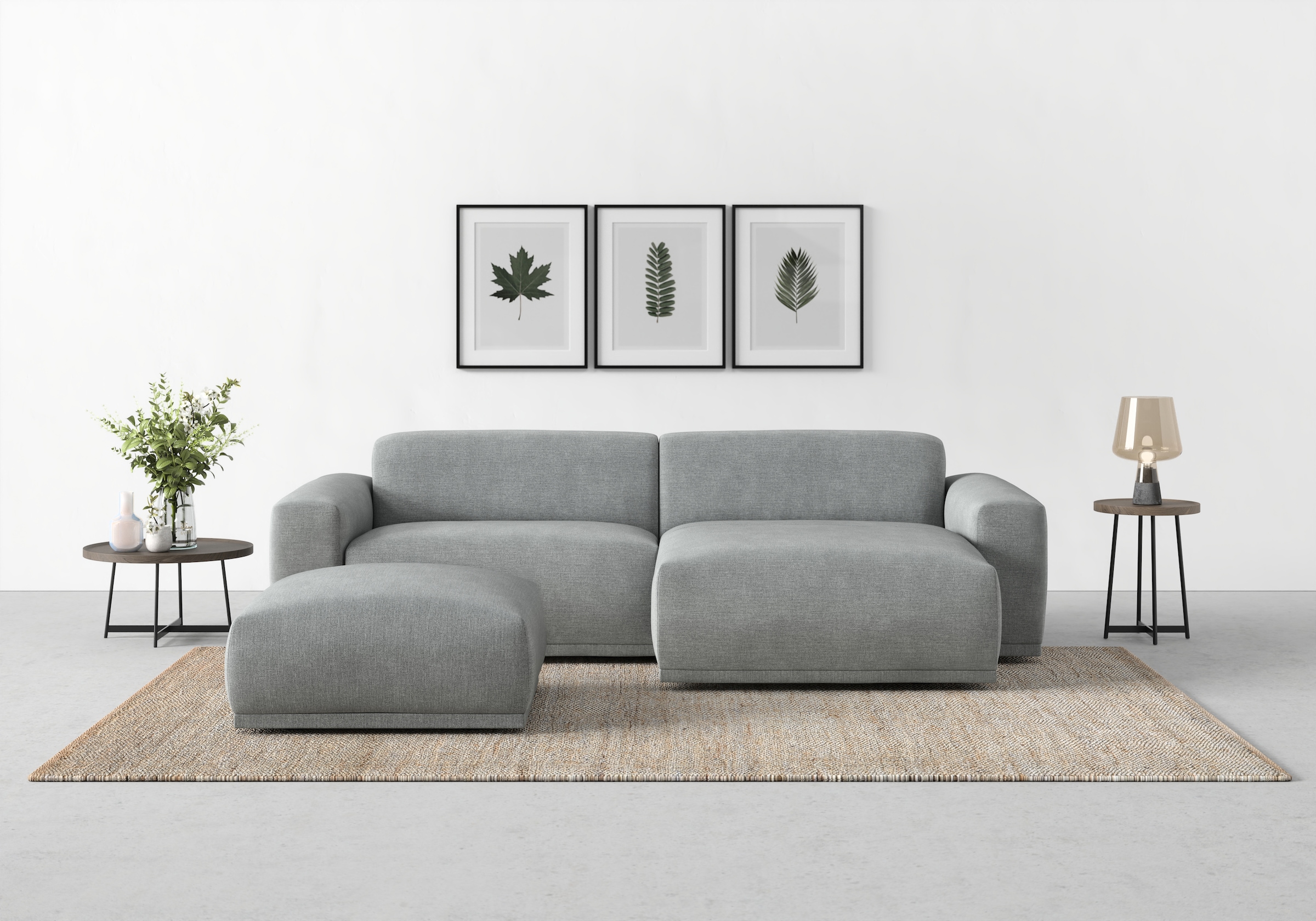 TRENDMANUFAKTUR Ecksofa »Braga, mit hochwertigem Kaltschaum, L-Form, in Cord erhältlich«, (2 St.), modernes Sofa, Couch mit hohem Sitzkomfort, 255/72/160 cm (B/H/T)
