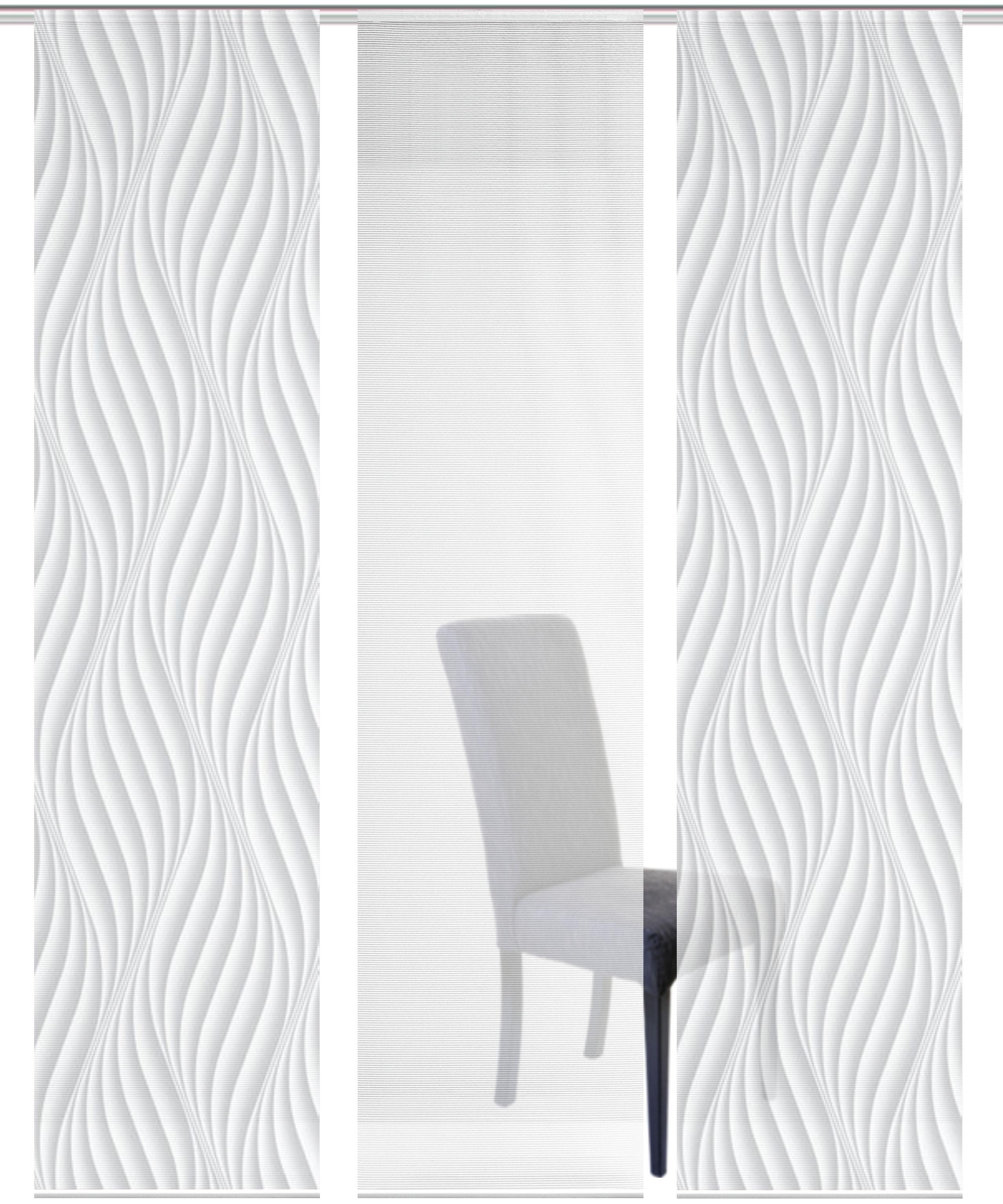 Thumbnail - Vision S Schiebegardine "3ER SET WAVE" Paneelwagen 3 Stk. tlg. HxB: 260x60, Schiebevorhang 3er Set Digitaldruck