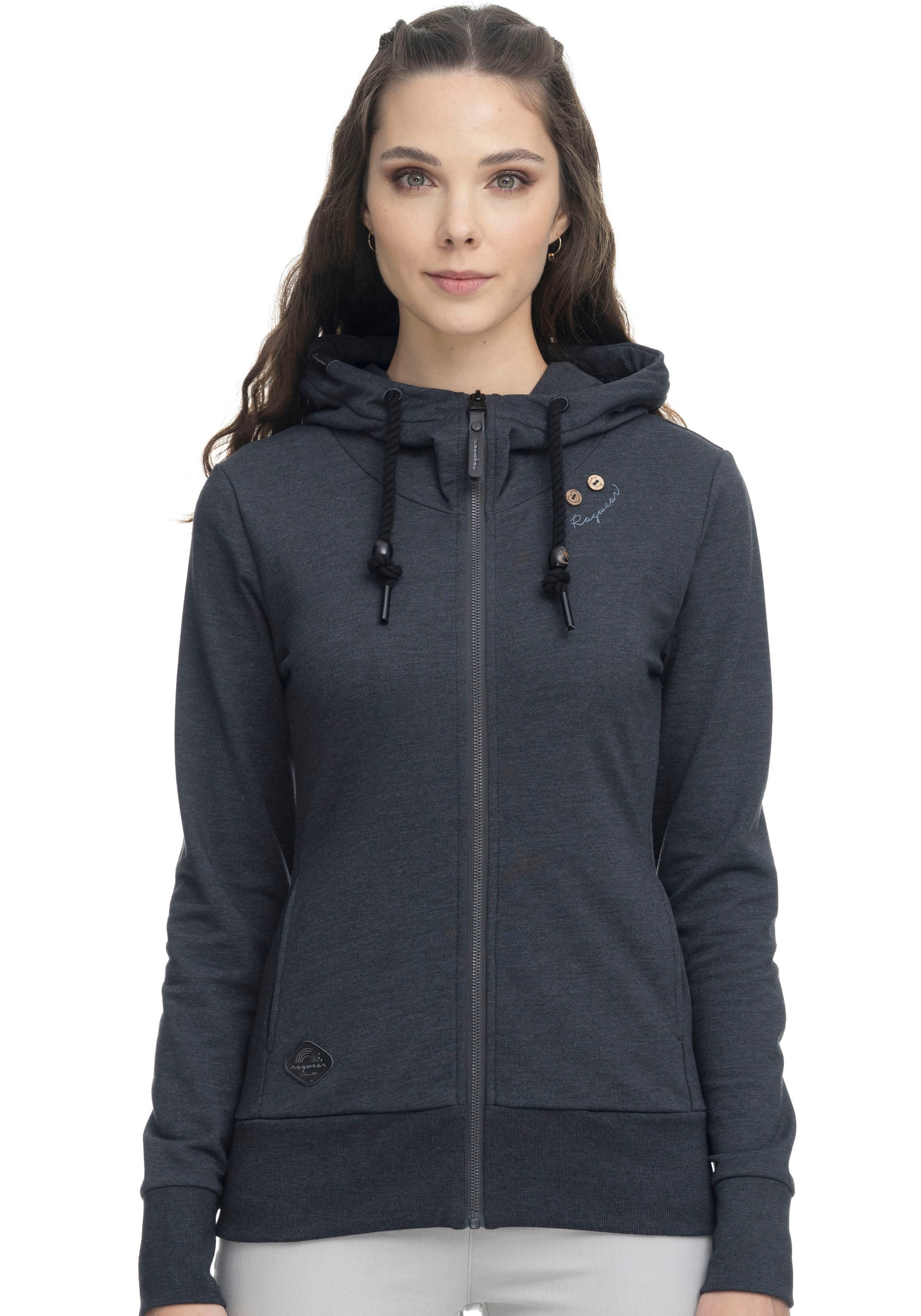 ragwear plus -  Sweatjacke "PAYA PLUS", mit kontrastfarbigen Kordeln