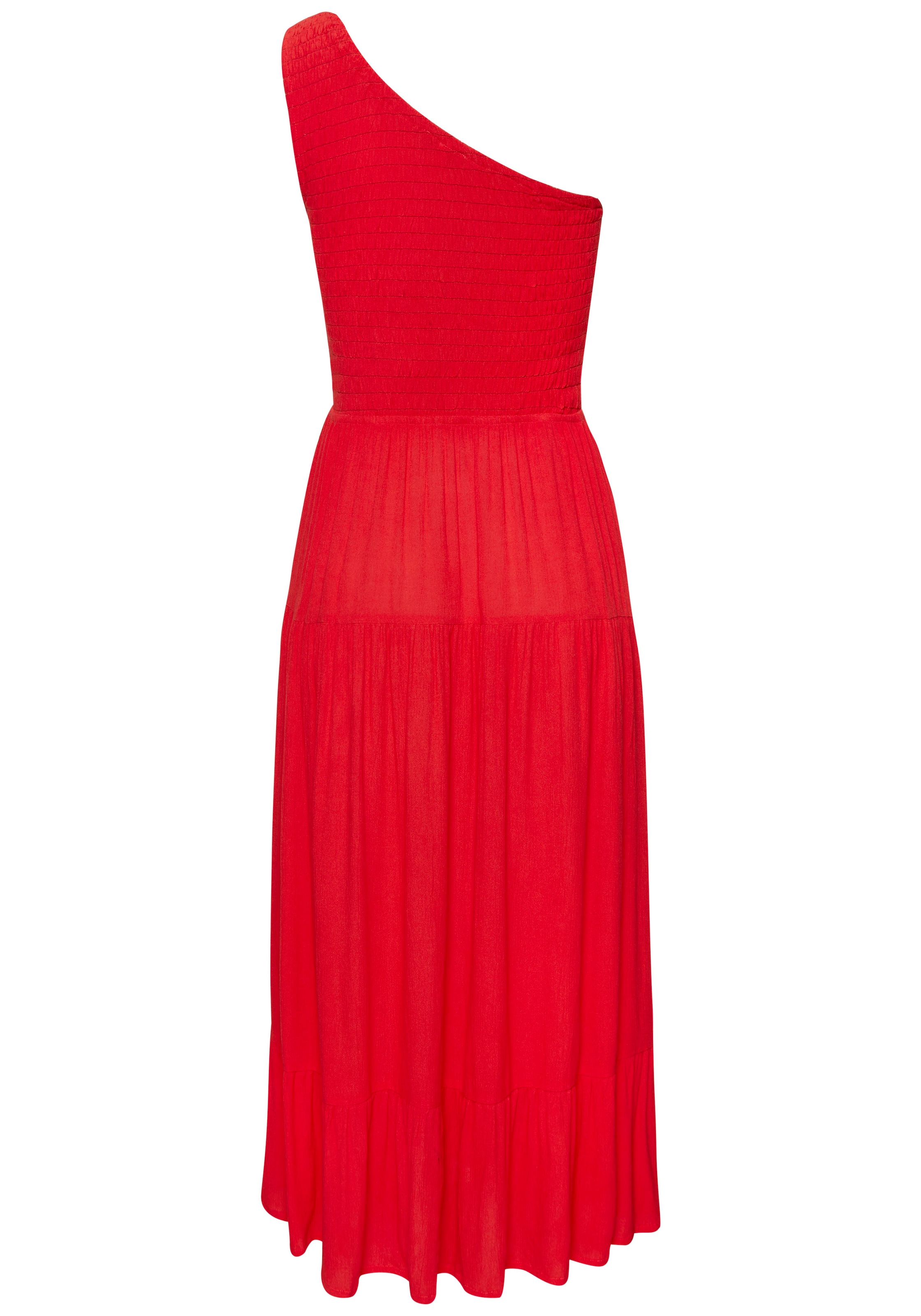Buffalo One-Shoulder-Kleid, mit Volants, strukturiertes Strandkleid, sommerlich