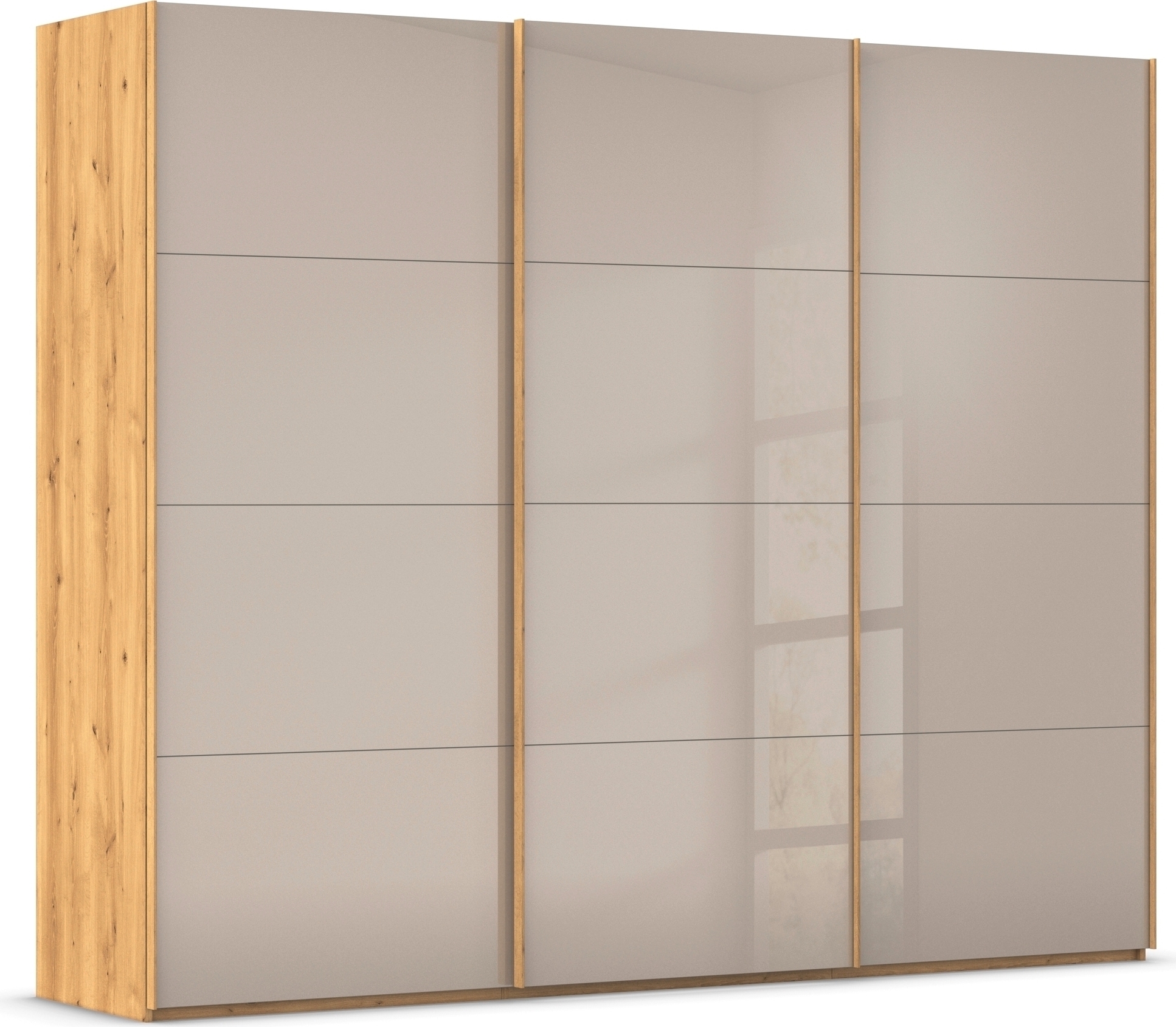 rauch Schwebetürenschrank "Kleiderschrank Schrank Garderobe Schlafzimmerschrank SCALE-FYRA" edle viergeteilte Türen mit Glas-Front viele Farben MADE IN GERMANY