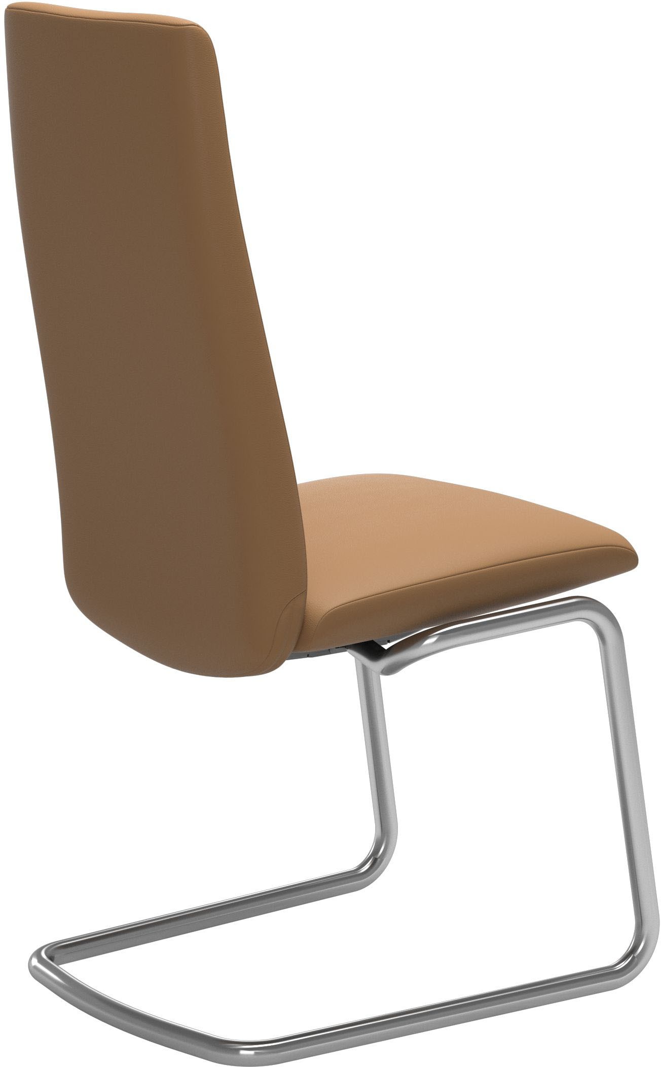 Polsterstuhl STRESSLESS "Laurel", braun (taupe paloma, chrom glänzend), B:53cm H:105cm T:60cm, Leder PALOMA: PALOMA ist ein durchgefärbtes Semianilin-Möbelleder mit natürlicher Narbung., Stühle, Polsterstuhl, High Back, Größe M, mit Beinen aus Stahl in Ch 3