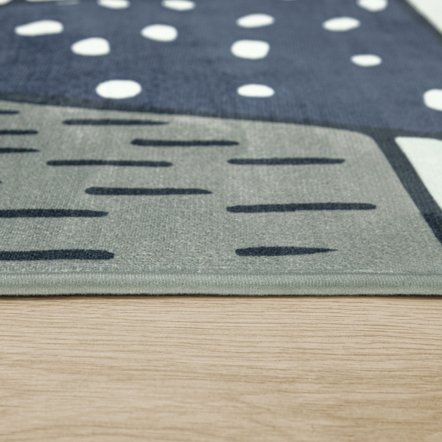 Kinderteppich PACO HOME "Chicos 553", grau, B:80cm H:2mm L:150cm, Polyester, Teppiche, Kinderteppich, Flachgewebe, Motiv Berge & Sterne, Kinderzimmer 3