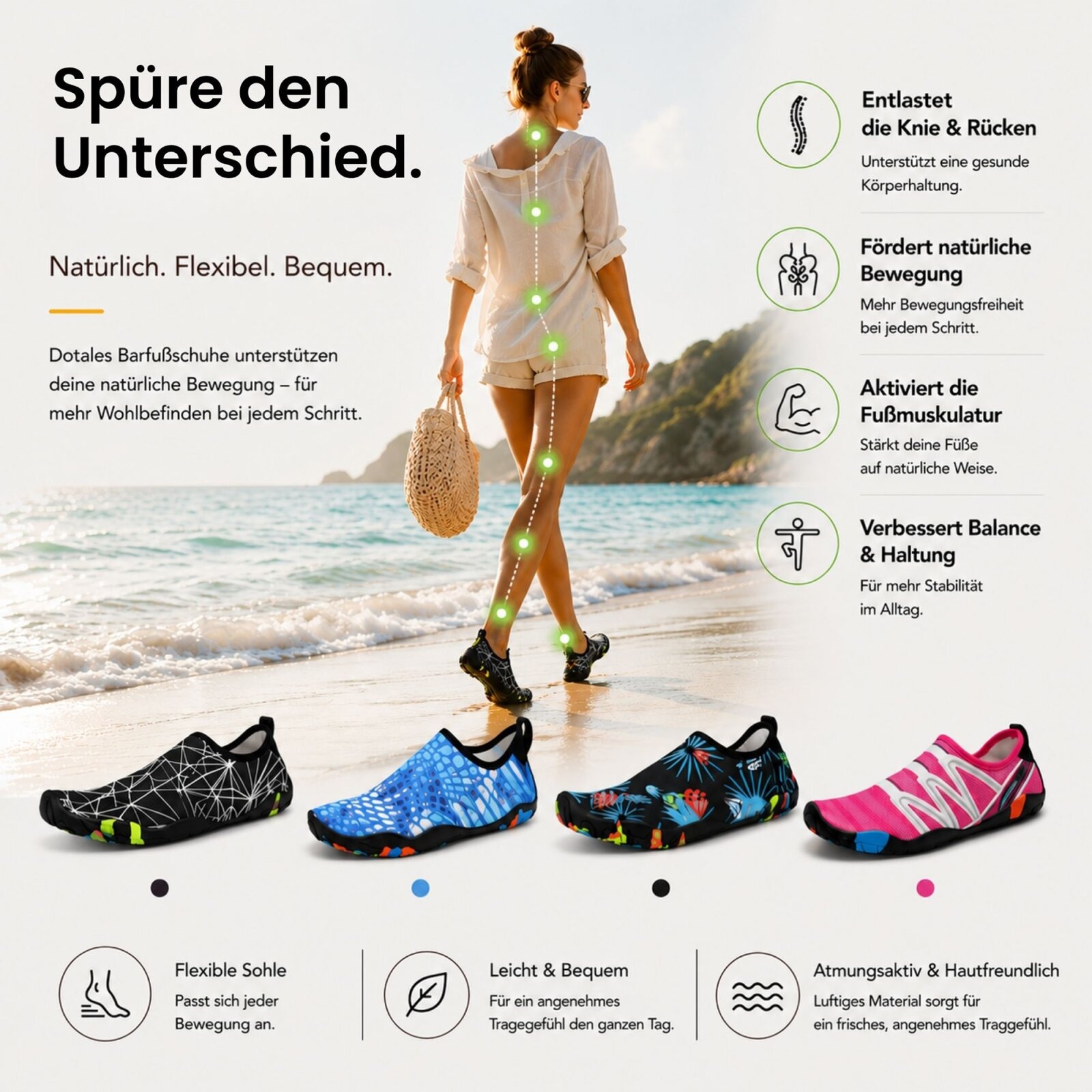 DOTALES Aquaschuh »Aqualite Barfuß-Wasserschuhe, Badeschuhe Damen & Herren«  Minimalschuhe