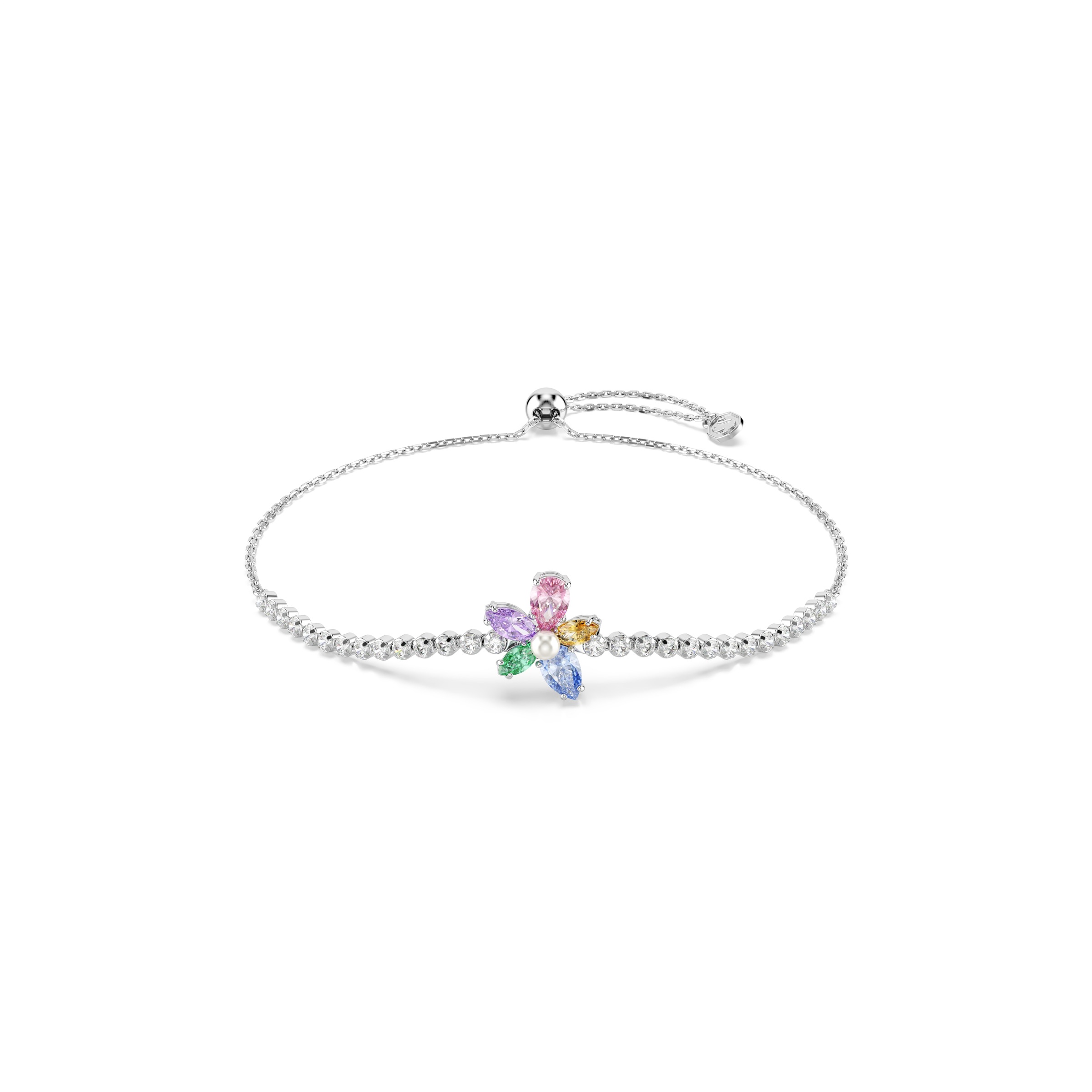 Armkette SWAROVSKI "Schmuck Geschenk Capsule Armband", metallfarben, kristallweiß, lila, pink, blau, grün, gelb, weiß, kristallweiß, lila, pink, blau, grün, gelb, Armbänder, Damen, Metall Perlen, Metall, Perlen, Armkette, mit Swarovski Kristall, Zirkonia  2