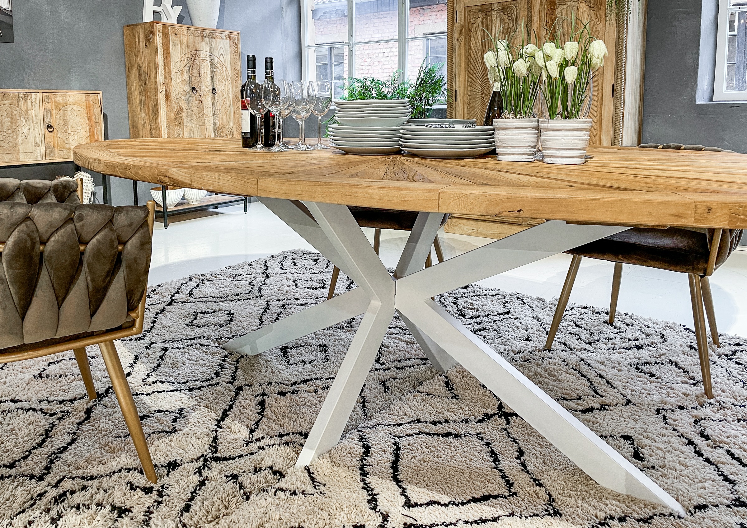 GUTMANN FACTORY Dining Table Beige 254x135x78cm 2