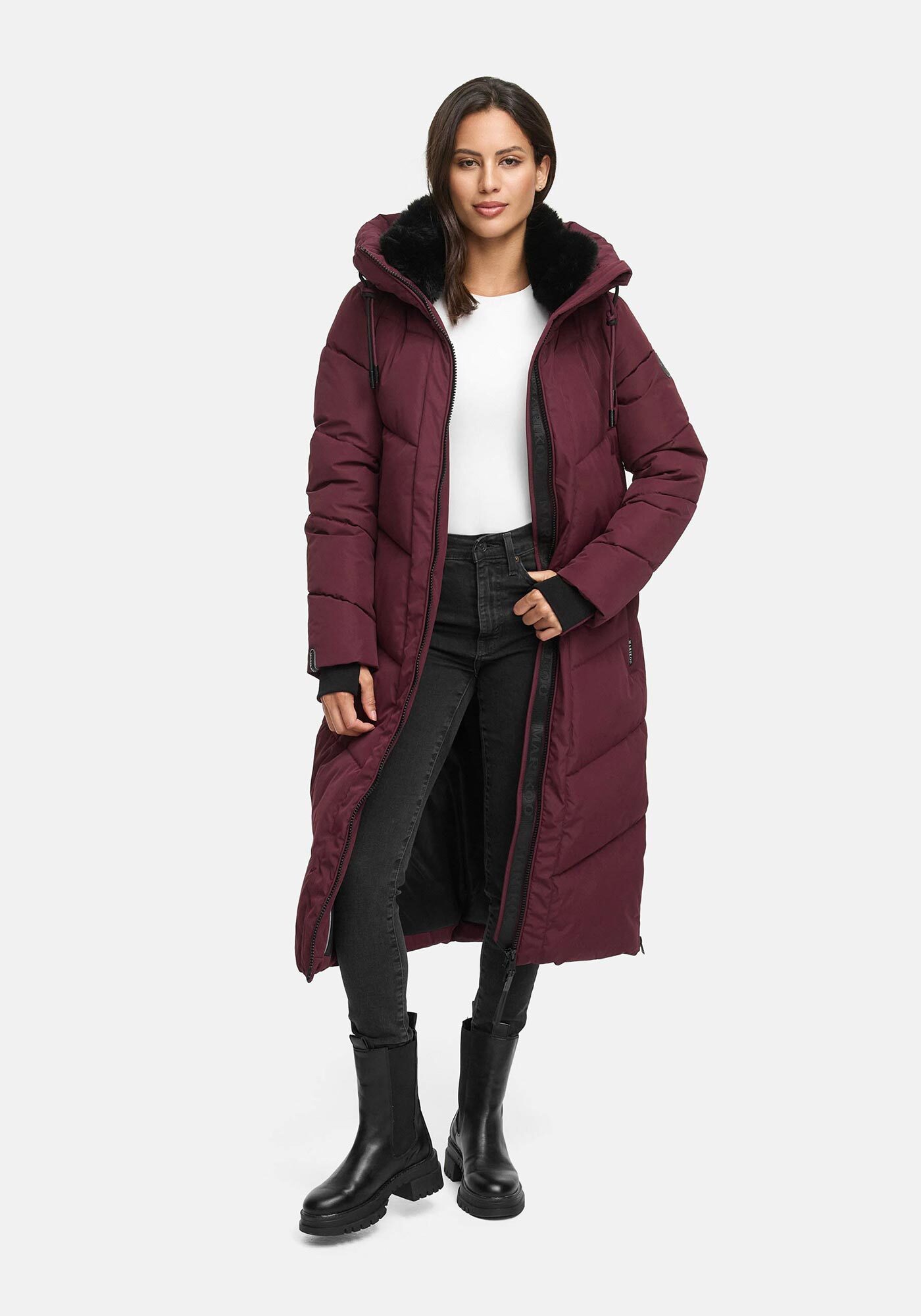 Thumbnail - Marikoo Winterjacke "Nadaree XVI" Stepp Mantel mit großer Kapuze