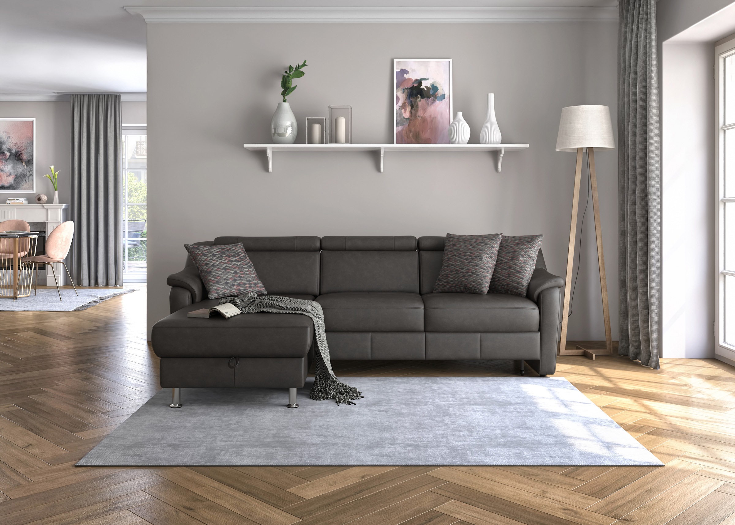 sit&more Ecksofa »Freetown L-Form«, inklusive Kopfteilverstellung und komfortablem Federkern