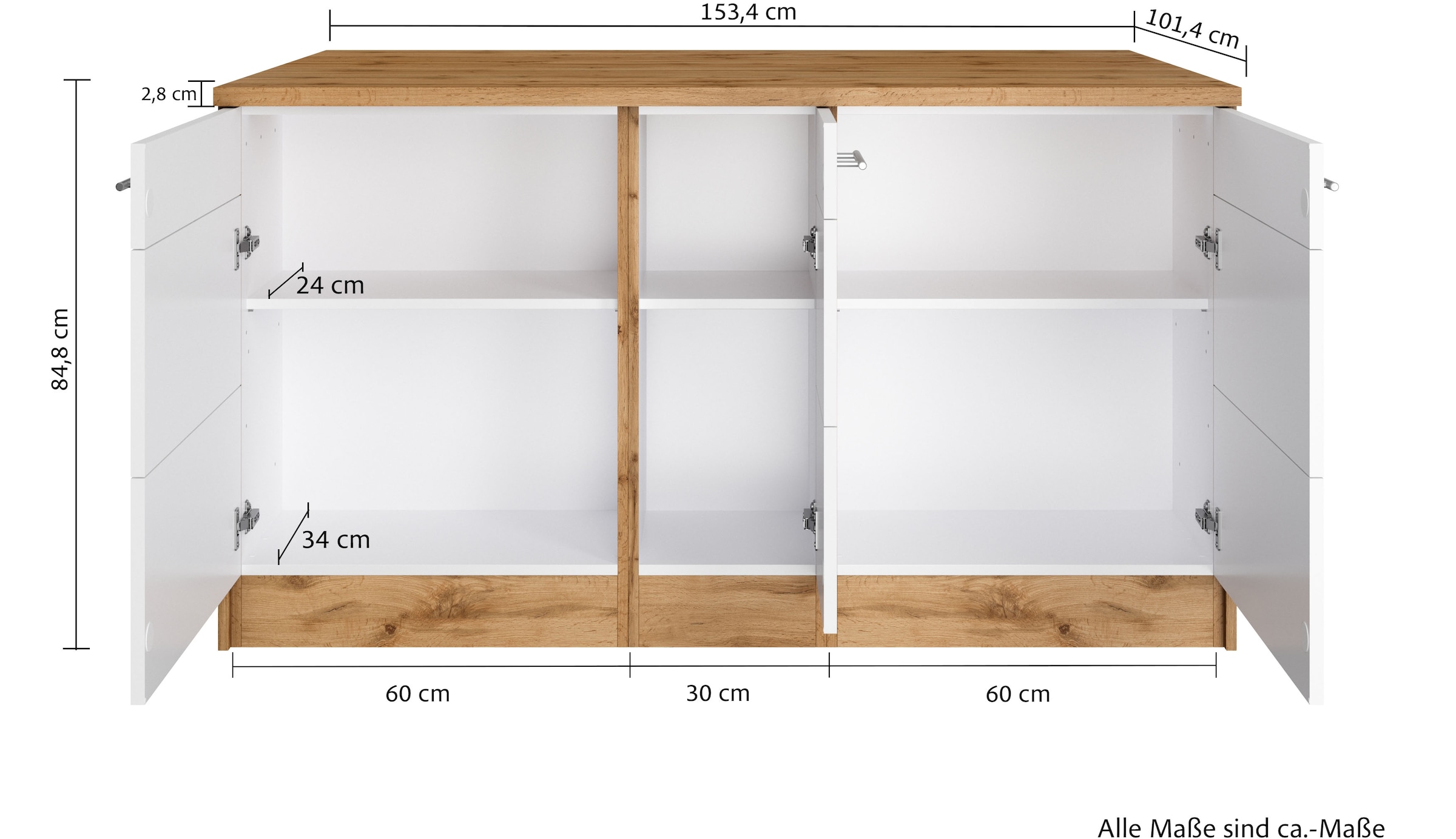 HELD MÖBEL Kücheninsel »Wien«, Breite 153 cm, MDF-Fronten, Flaschenregal