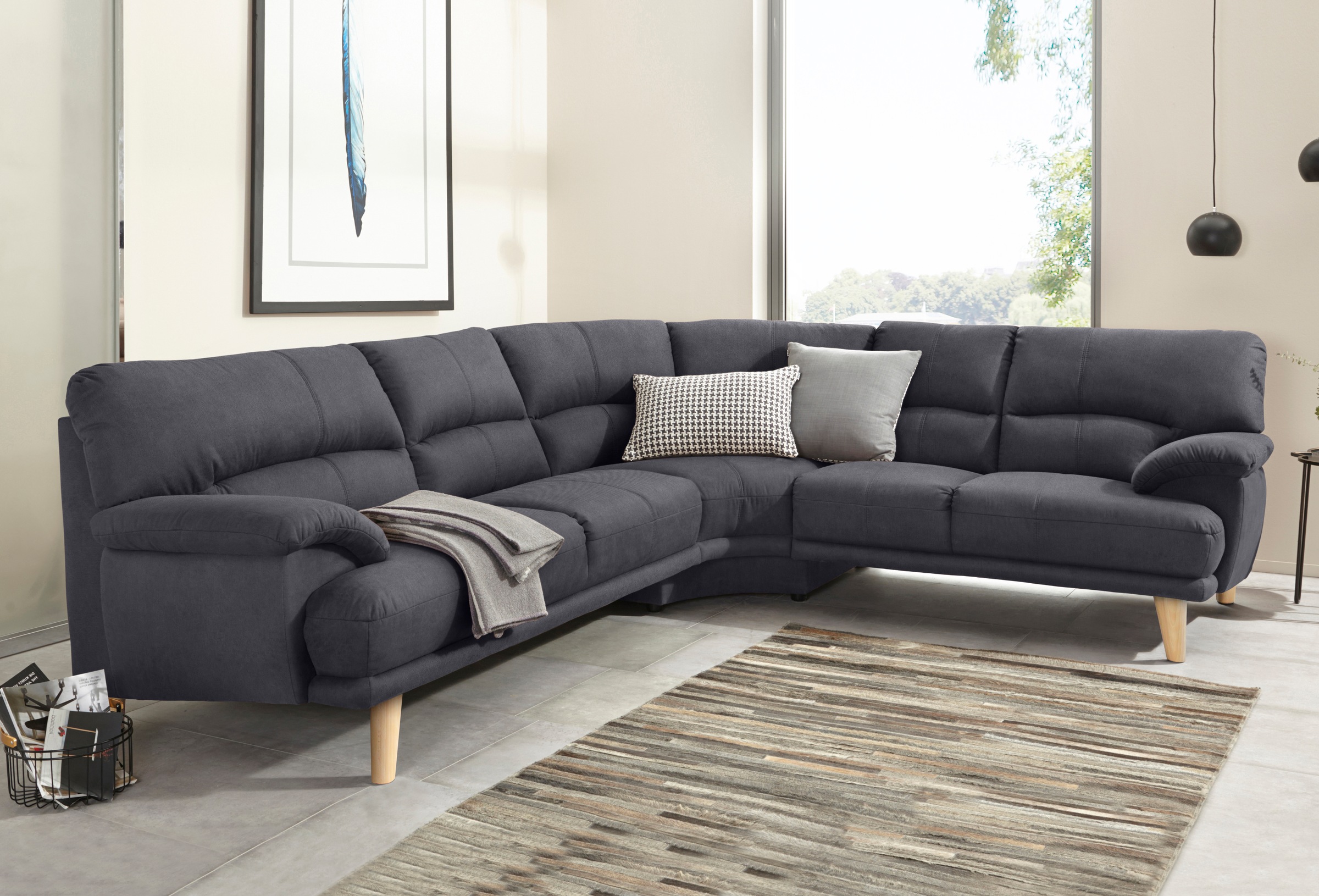 TRENDMANUFAKTUR Polsterecke »Cecilia, italienisches Designsprache, modern und komfortabel, L-Form,«, toller Sitzkomfort und bequeme Armlehnen
