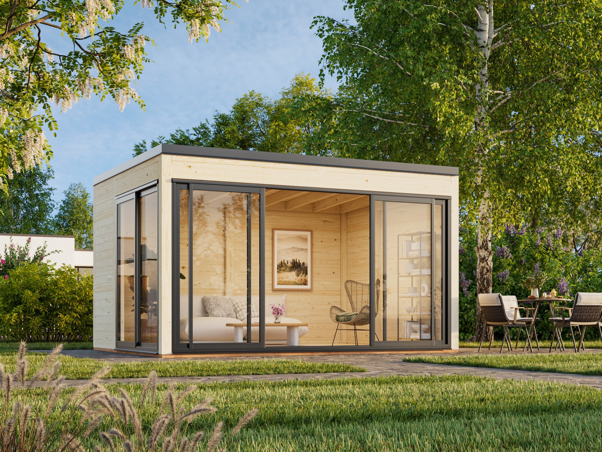 Palmako Holzpavillon »Serena 12,6 m² Set 1 Slide Plus« BxTxH: 420x320x250 cm