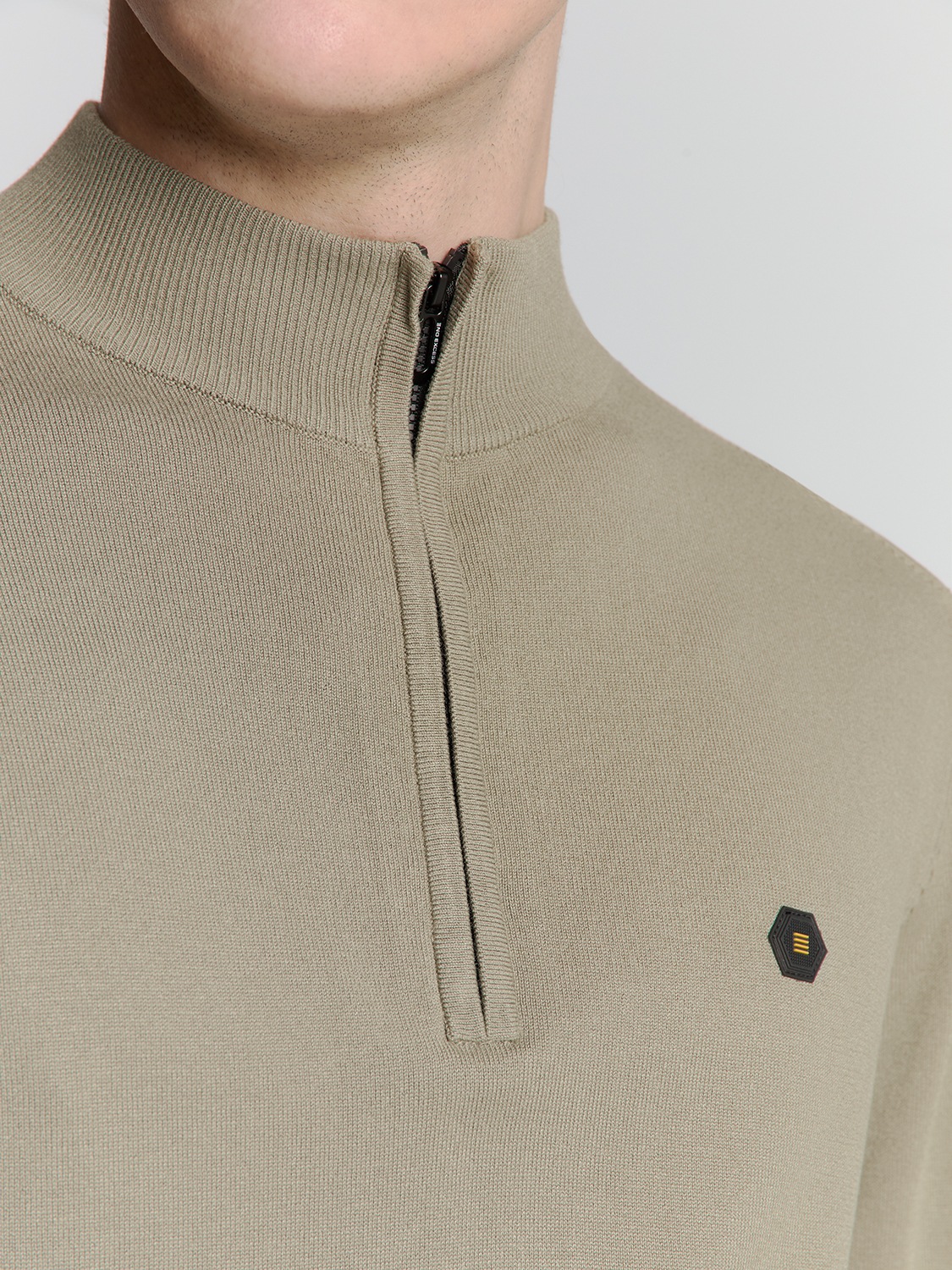 NO EXCESS Rundhalspullover »No Excess Sweatshirt mit halbem Reißverschluss«