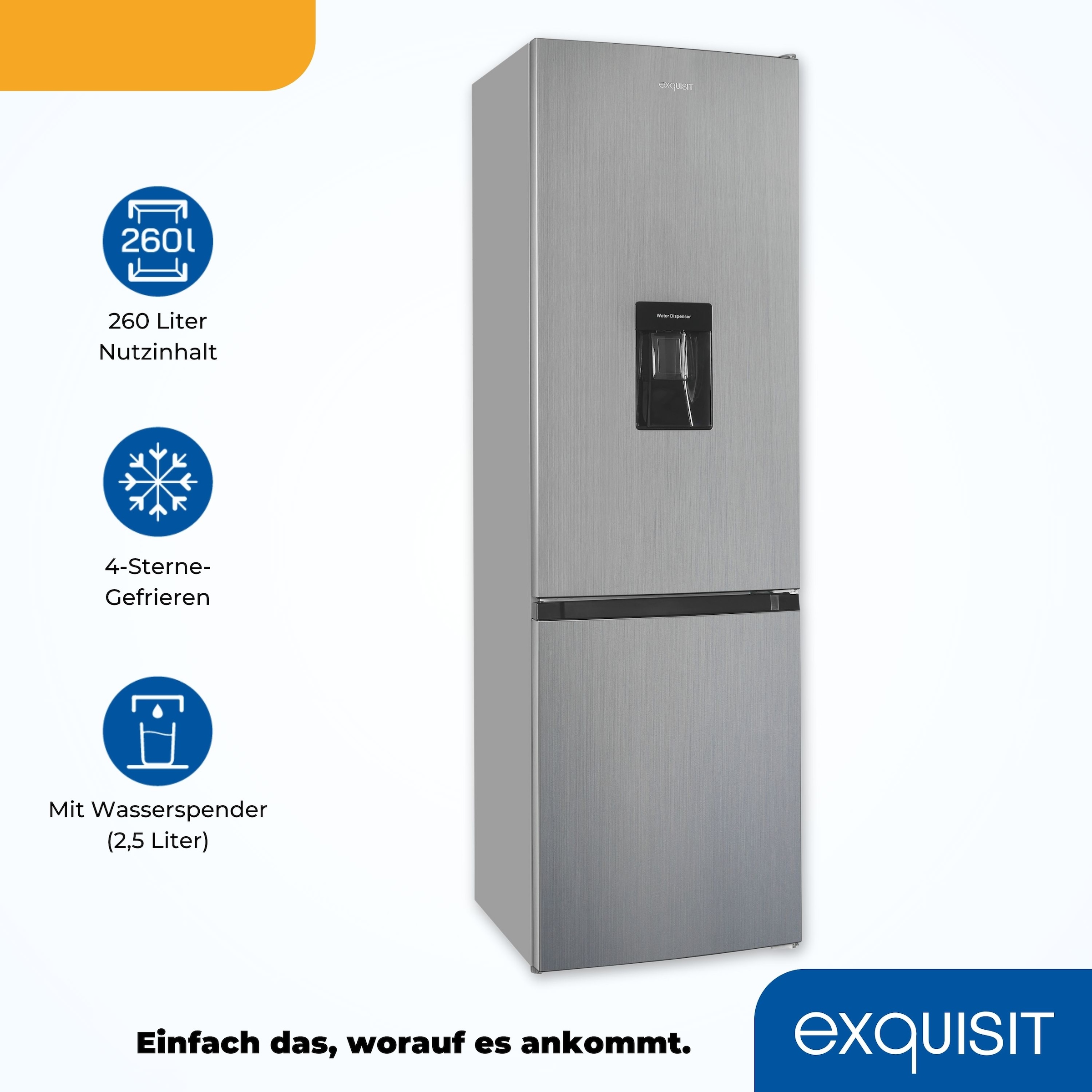 exquisit Kühl-/Gefrierkombination »KGC265-70-WS-040E inoxlook«