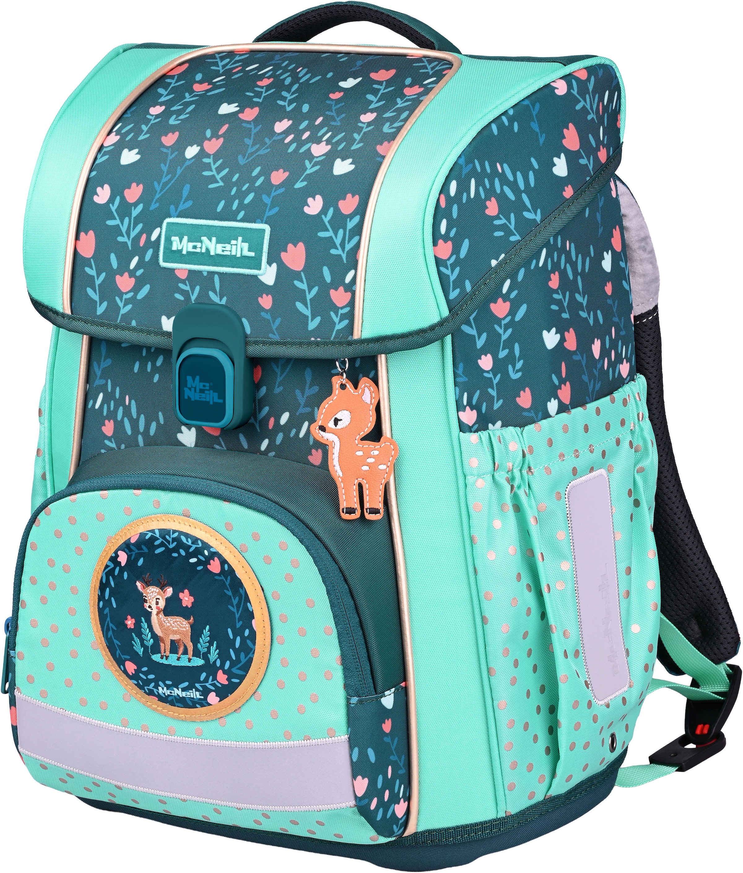 McNeill Schulranzen »Bravo, inkl. Etui, Turnbeutel,« Reflektierende Streifen auf den Schultergurten;Retroreflektierende Flächen