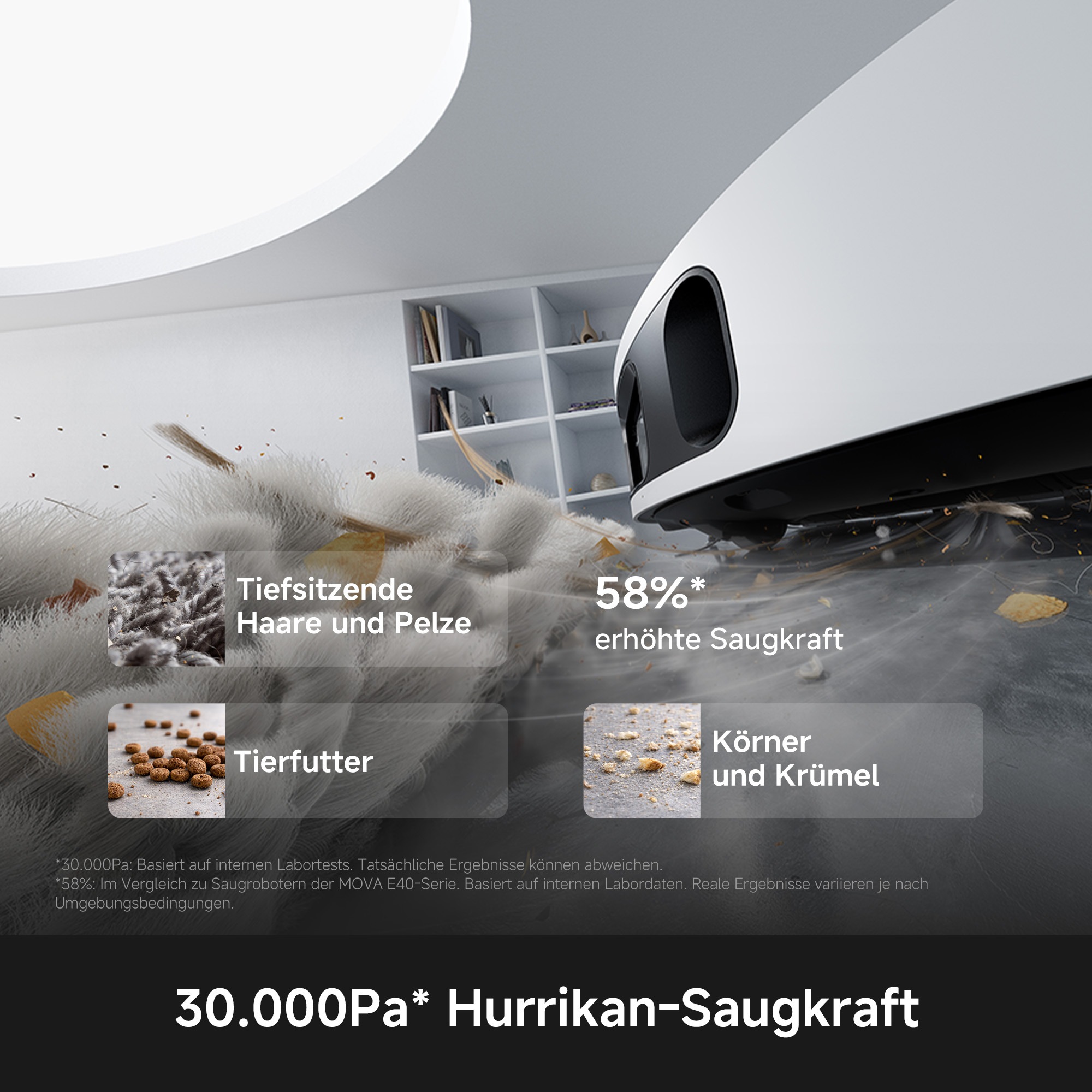 Mova Nass-Trocken-Saugroboter »MOVA E50 Ultra« TurboScrub-Technologie, Auto-Mopptrocknung mit Sprühdüsen