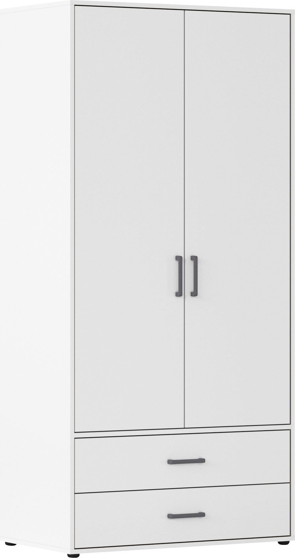 rauch Drehtürenschrank "Kleiderschrank Schrank Garderobe Wäscheschrank VOYAGER" in 3 verschiedenen Ausstattungen BASIC/CLASSIC/PREMIUM, mit 2 modernen Griffvarianten, mit Außenschubladen MADE IN GERMANY
