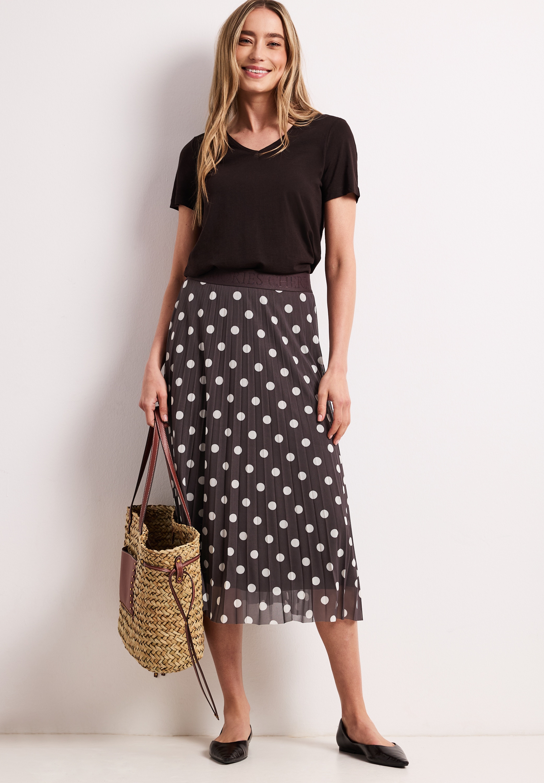 STREET ONE Plisseerock mit Mesh