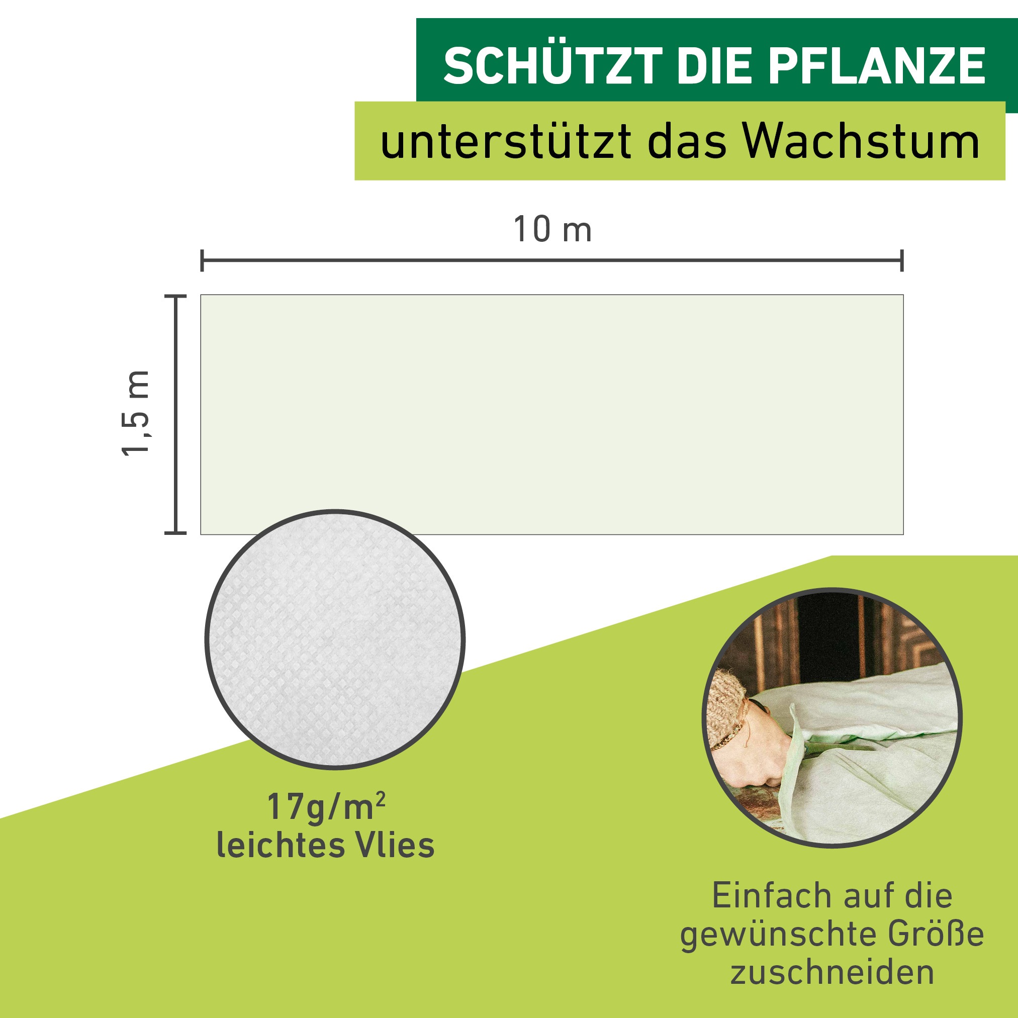 Windhager Gartenvlies »Basic für gesundes Wachstum« 1 Stk. tlg. Abdeckvlies 10 x 1,5 m 17 g/m², Gartenfolie, weiß