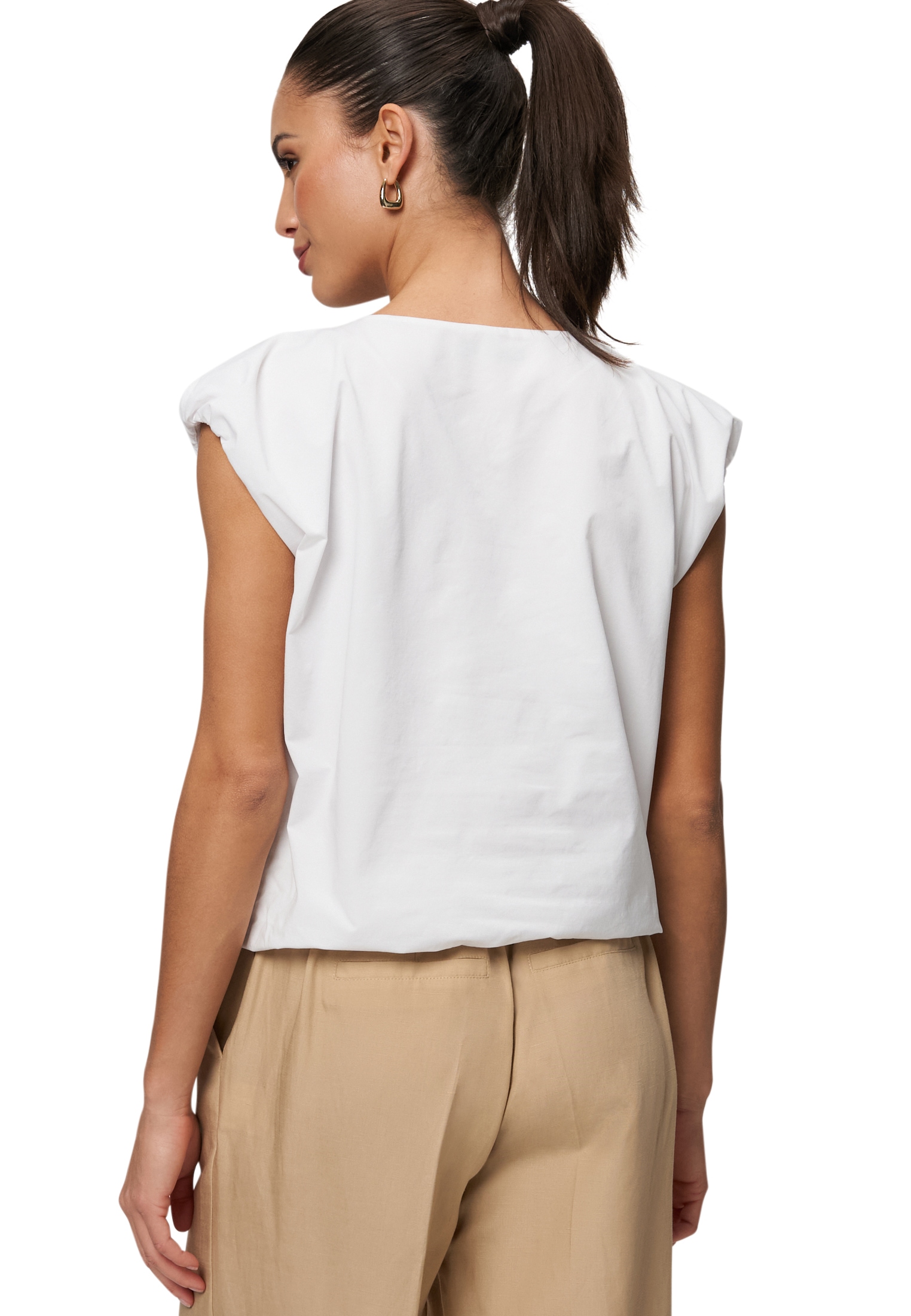 Zero T-Shirt »zero Shirt mit gerafften Ärmeln«, (1 tlg.), drapiert /gerafft