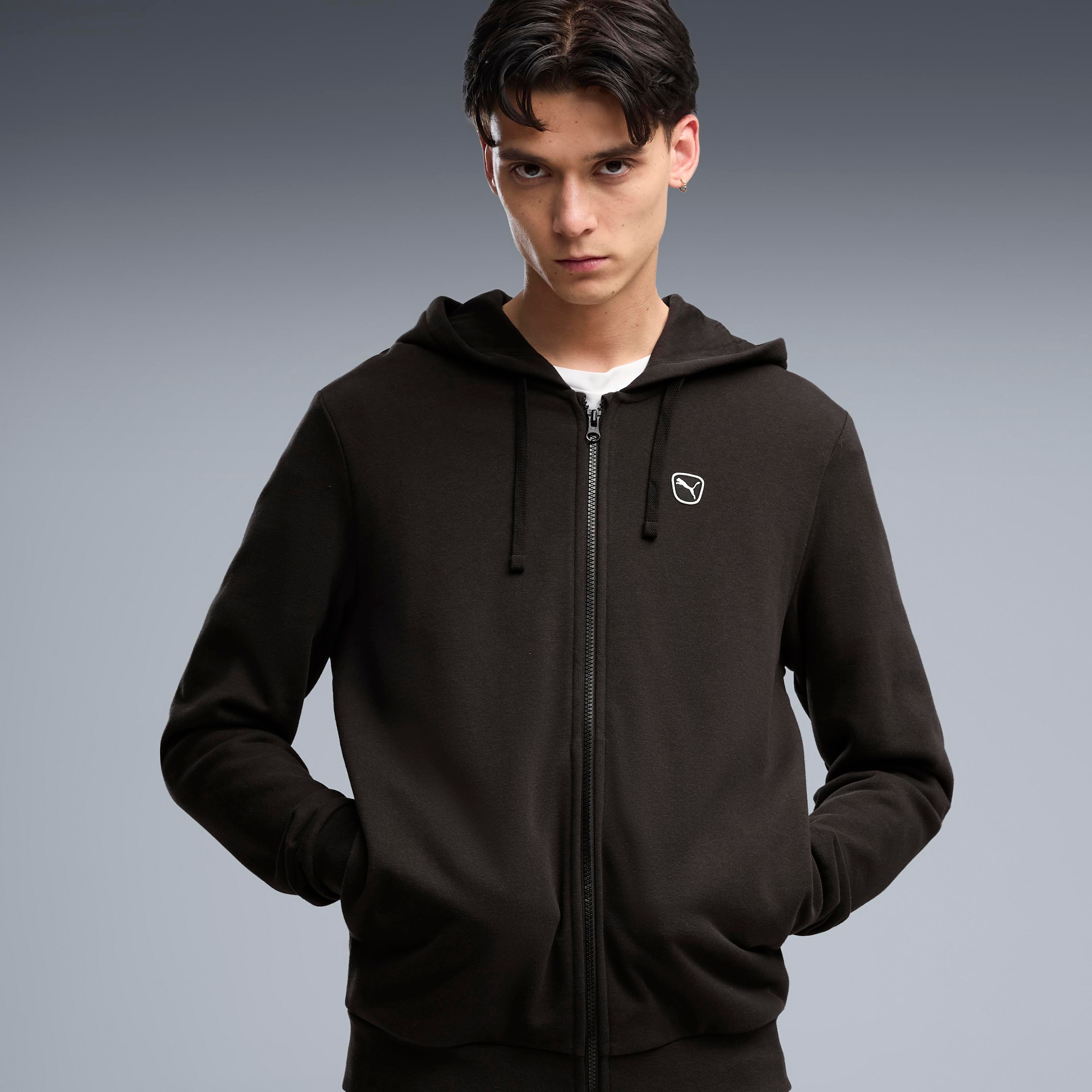 PUMA Trainingsanzug »ESS ELEVATED SUIT FL« 2 mit Kapuze und Stehkragen, aus Baumwolle