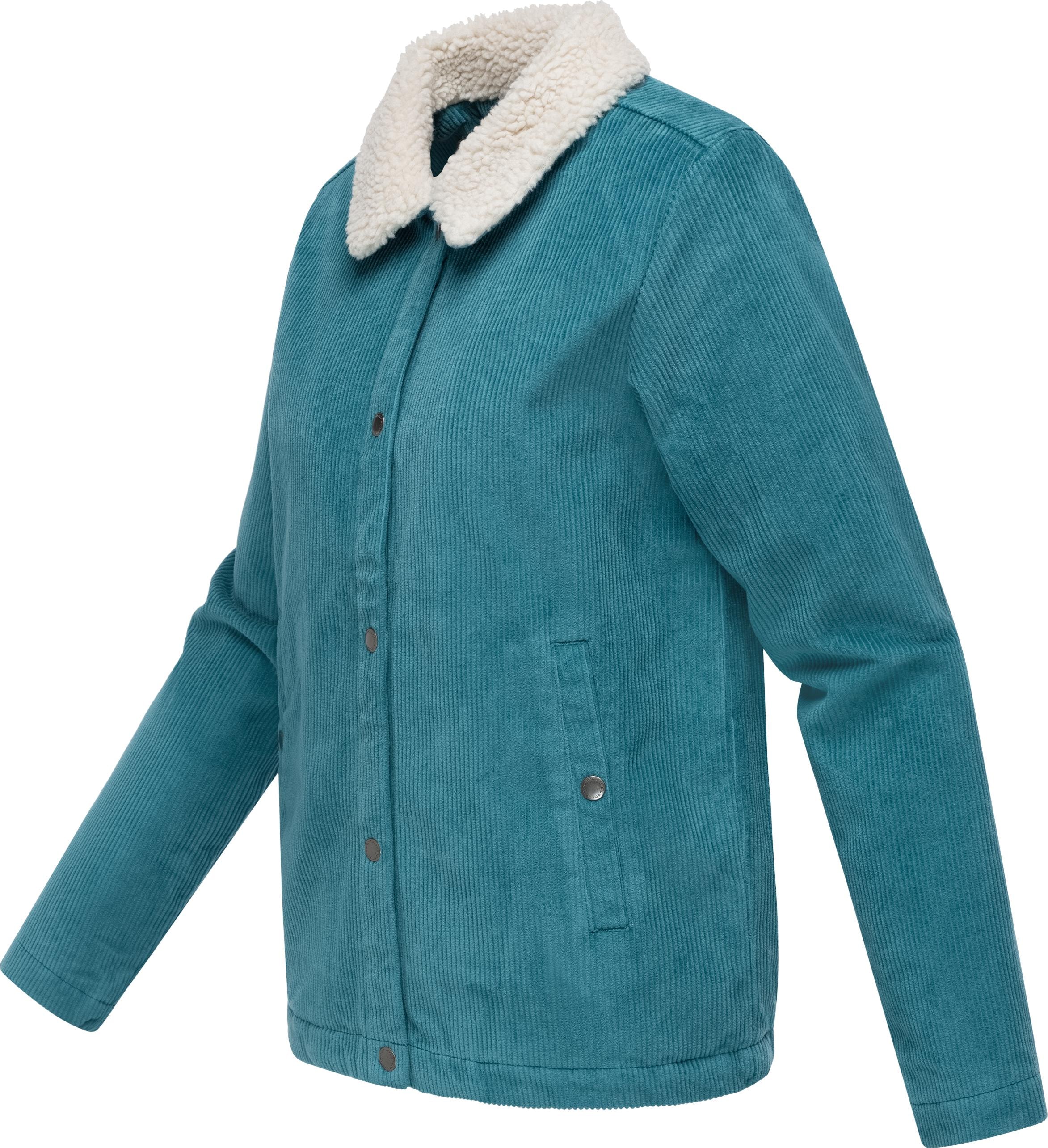 Ragwear Cordjacke »Walinea Corduroy«, ohne Kapuze, Stylische Damen Jacke aus Cord mit Teddyfell-Kragen