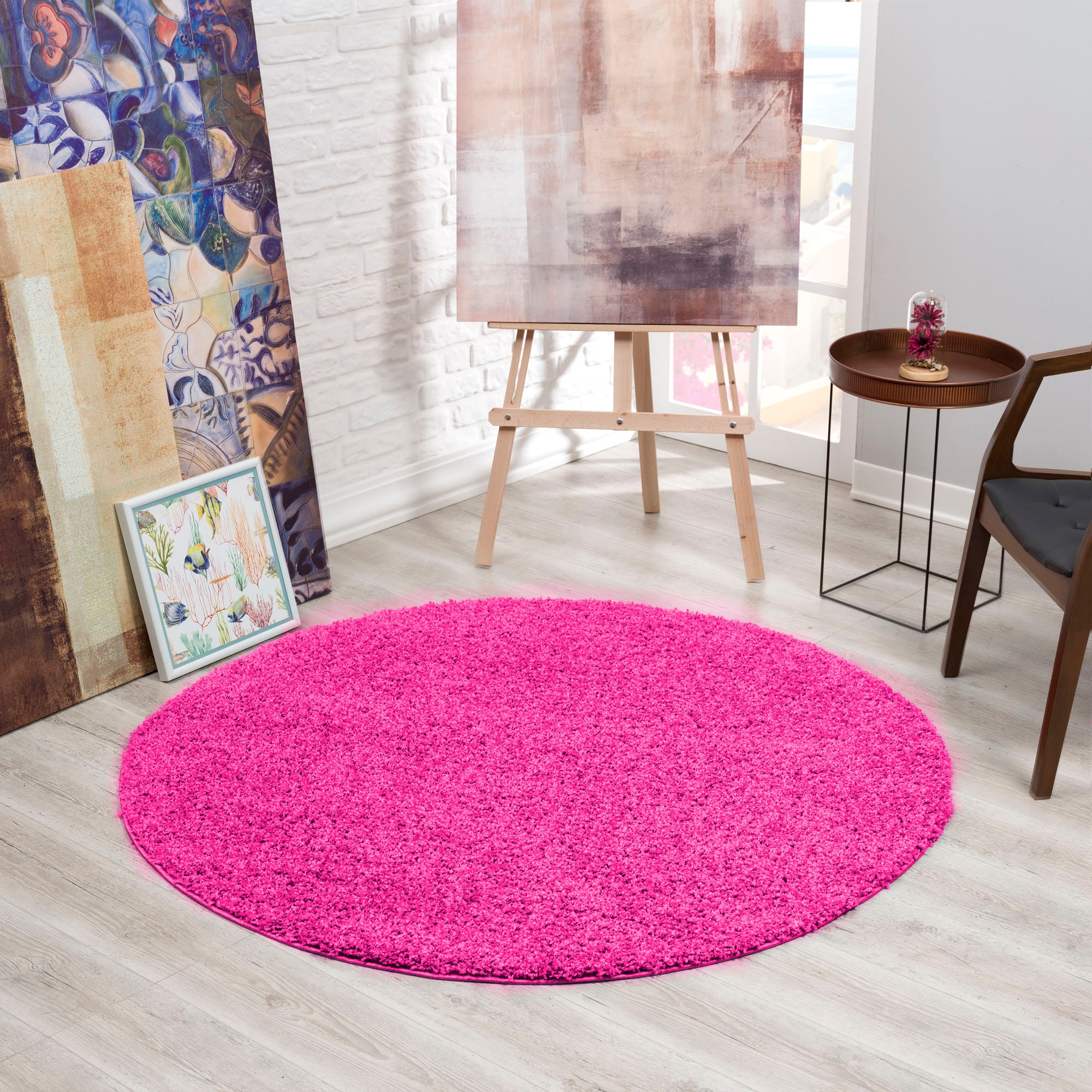 Sanat Hochflor-Teppich "LOCA", rund, 30 mm Höhe, Wohnzimmer, Langflor, Shaggy, Schlafzimmer