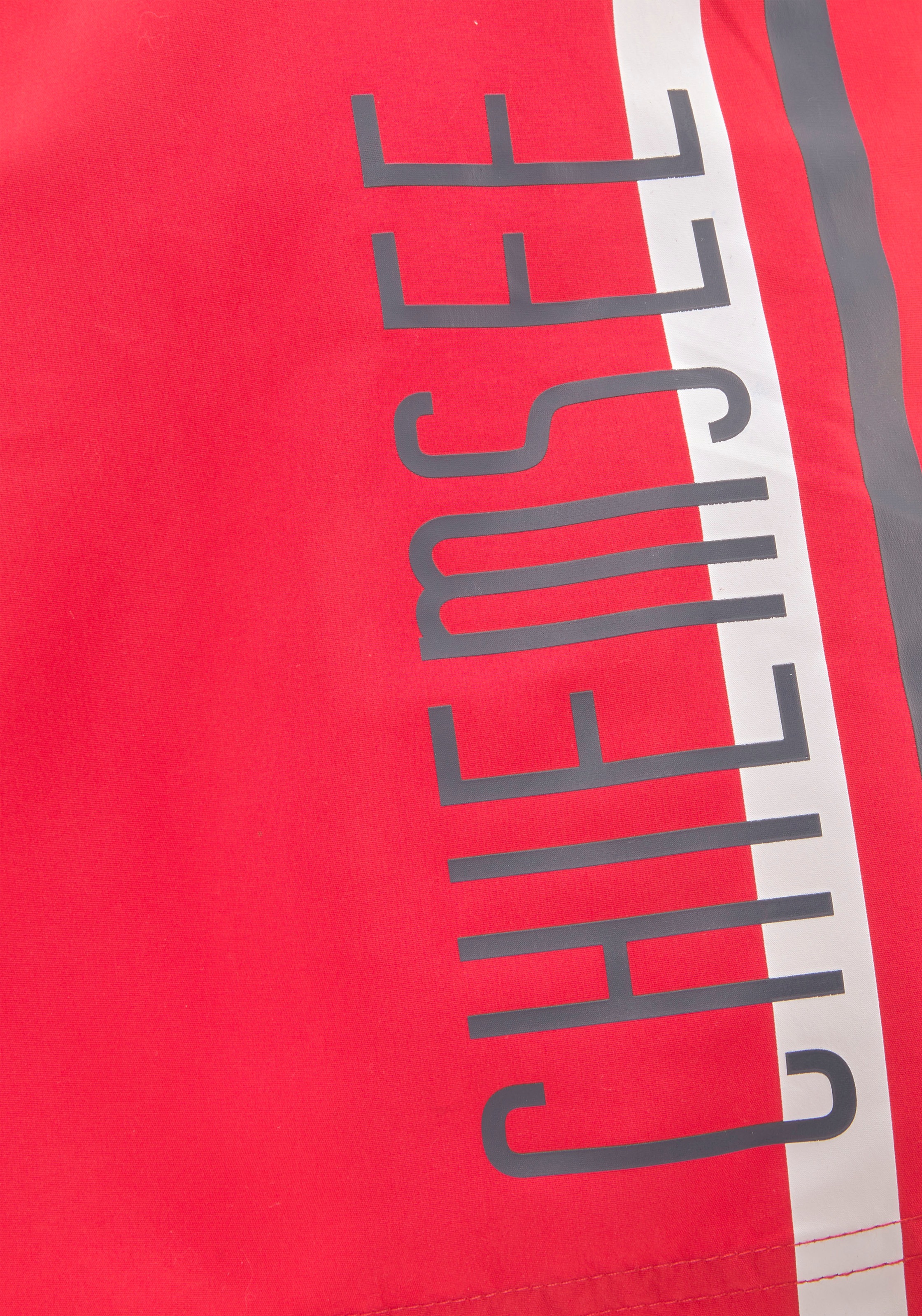 Badeshorts CHIEMSEE, Herren, Gr. XL (54/56), Lang, rot (rot (langgröße)), Microfaser, Microfaser, Polyester, kontrastfarbene Details, Badehosen Badeshorts, in 2-Längen und mit Markenschriftzug 3