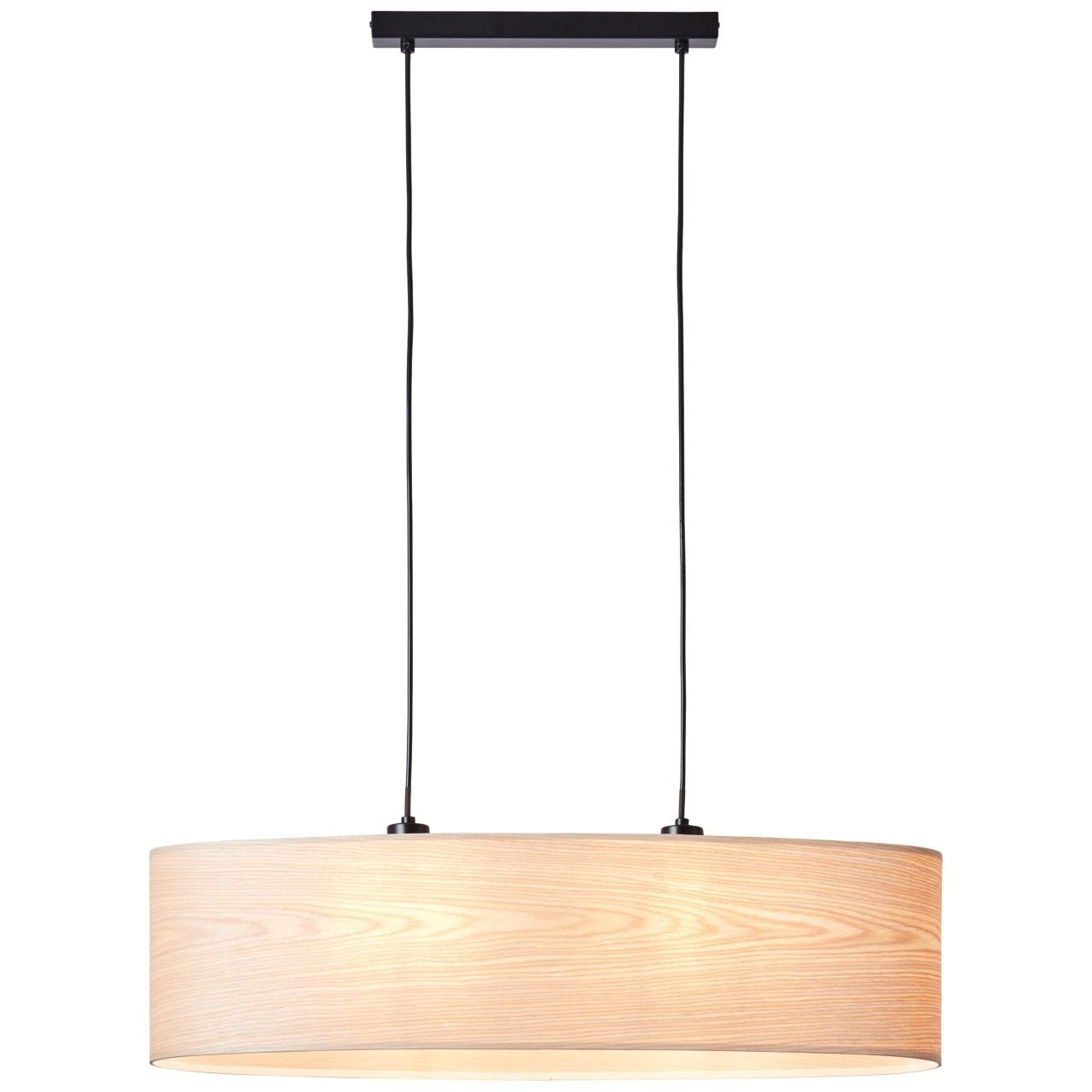 Brilliant Pendelleuchte »Romm«, 2 flammig, Leuchtmittel E27 | ohne Leuchtmittel, 2flg oval holz hell/schwarz