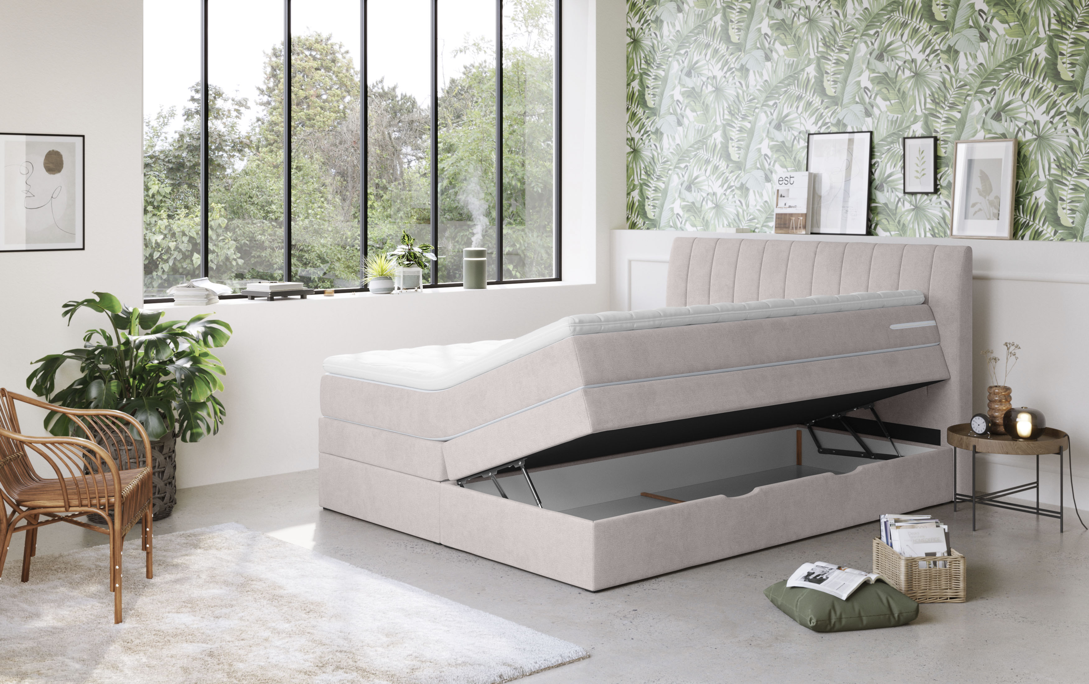 Thumbnail - COTTA Boxspringbett "Shark inkl. Bettkasten und Topper" erhältlich in den Breiten 140x200cm, 160x200cm und 180x200cm