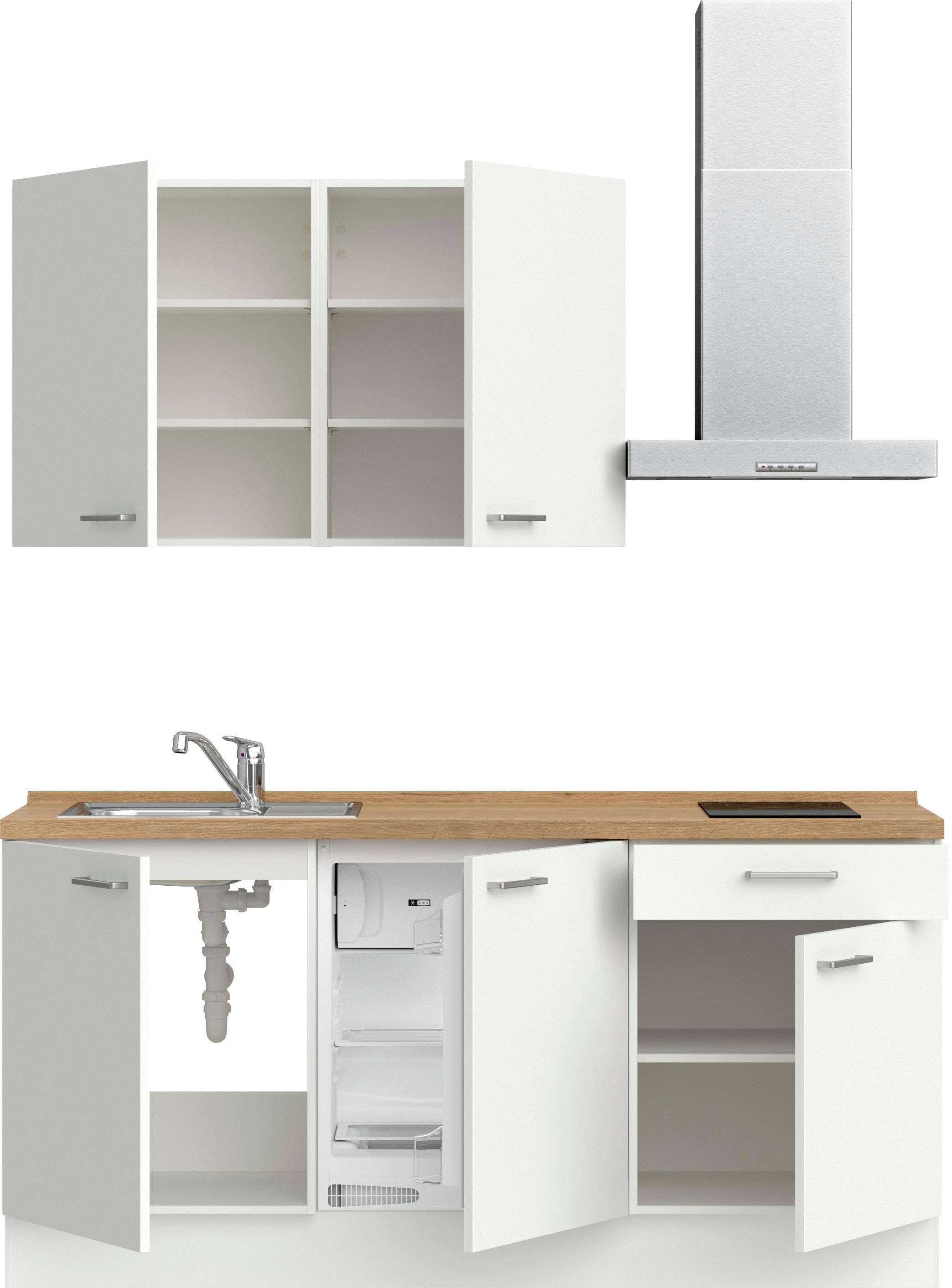 nobilia® Küchenzeile »"Touch I"« vormontiert, Ausrichtung wählbar, Breite 180 cm, wahlw. mit E-Geräten