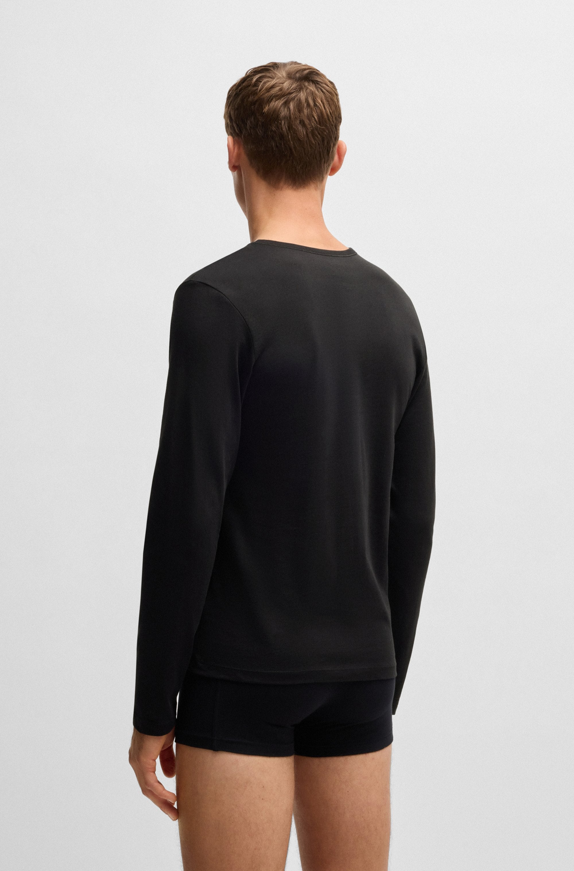 BOSS Langarmshirt »longsleeve-Shirt R-Neck Classic COTTON 3pcs/pack«, (3 tlg.), mit BOSS Logo-Schriftzug