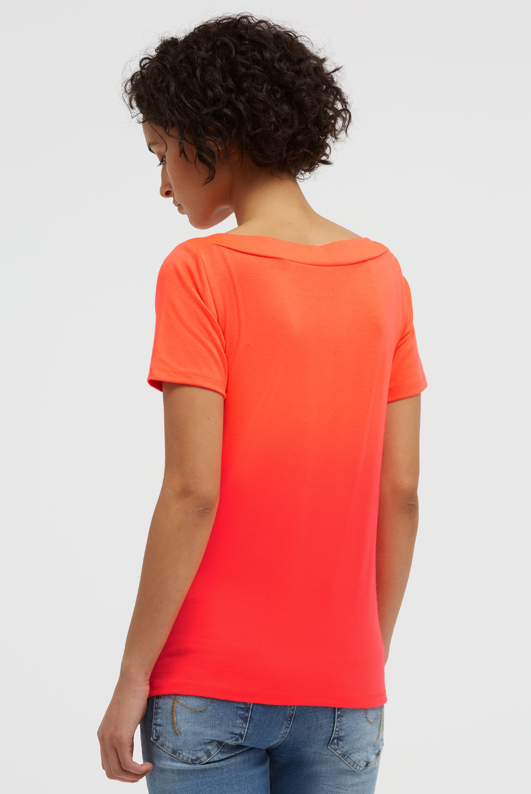 SOCCX Rundhalsshirt mit U-Boot-Ausschnitt