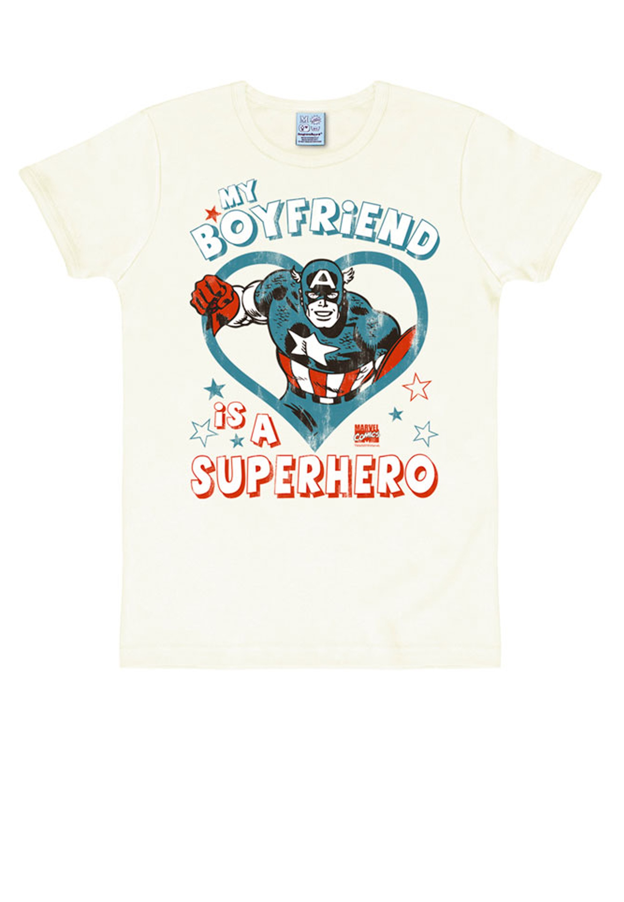 LOGOSHIRT T-Shirt »Marvel - Captain America - Boyfriend«, mit Captain America-Frontprint