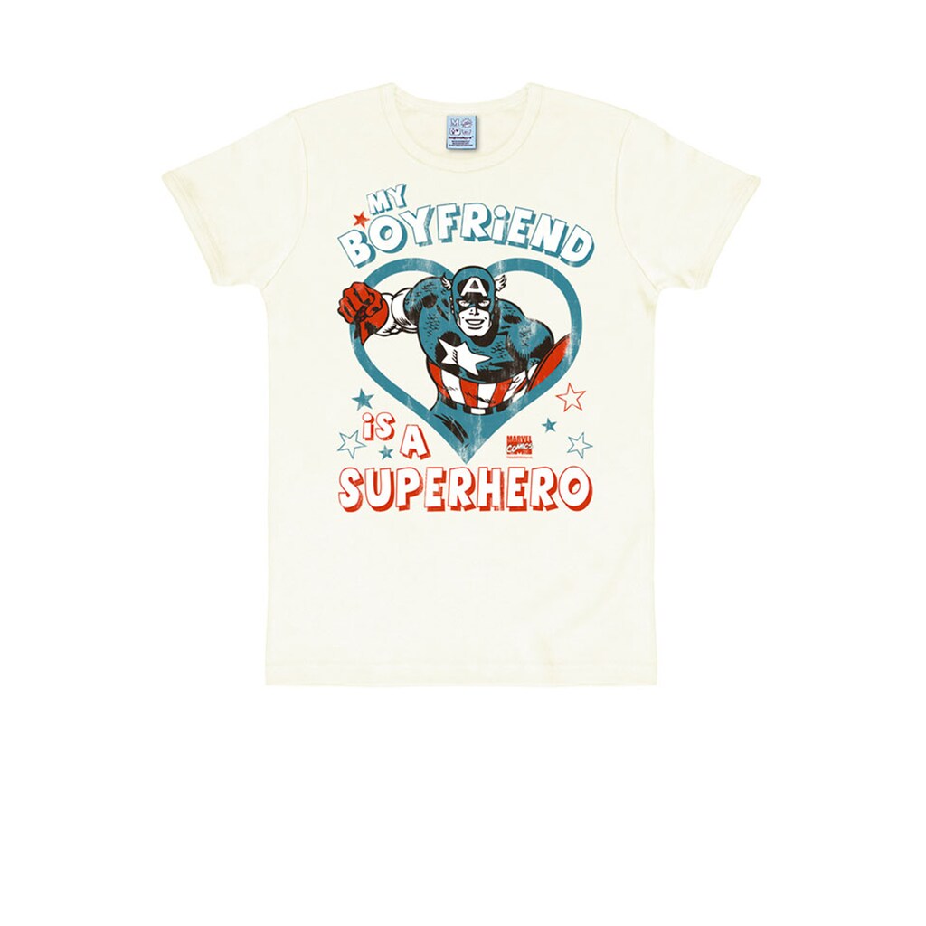 LOGOSHIRT T-Shirt »Marvel - Captain America - Boyfriend«