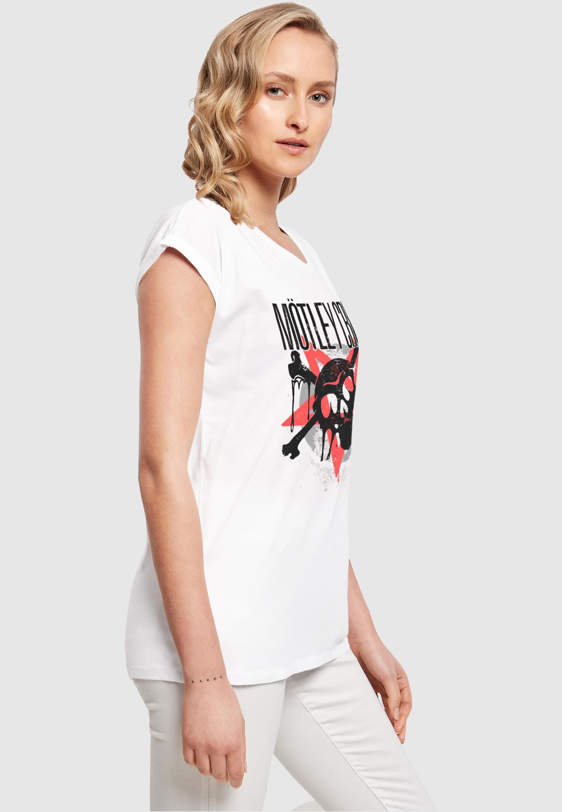 Merchcode T-Shirt »Merchcode Damen Ladies Motley Crue - Montage Skull T-Shirt«, (1 tlg.)