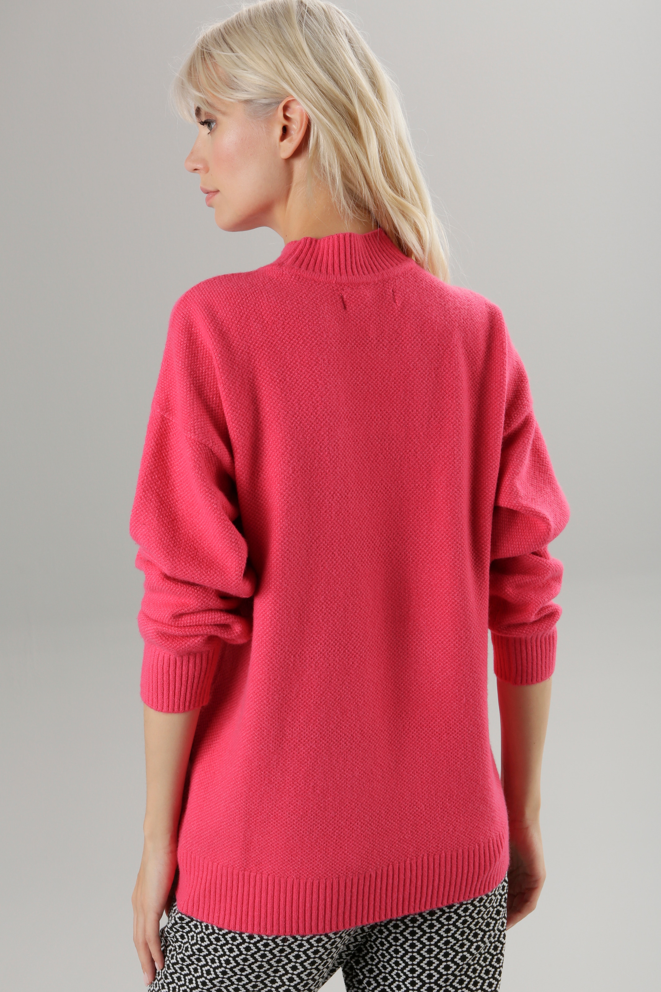 Aniston SELECTED Strickpullover, mit feinem Perlfangmuster günstig online kaufen