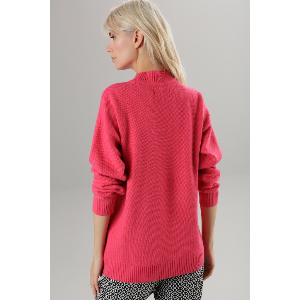 Aniston SELECTED Strickpullover, mit feinem Perlfangmuster