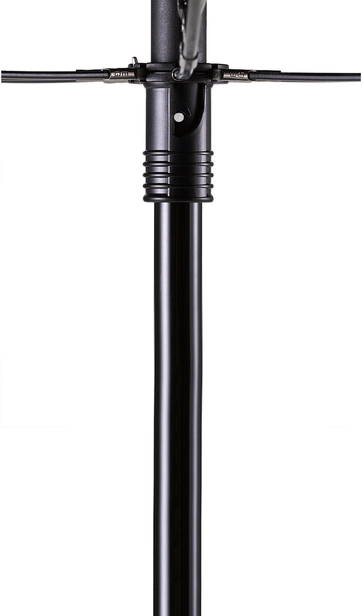 EuroSCHIRM® Taschenregenschirm »teleScope handsfree, schwarz«, zweifach ausziehbarer Schaft, handfrei tragbar