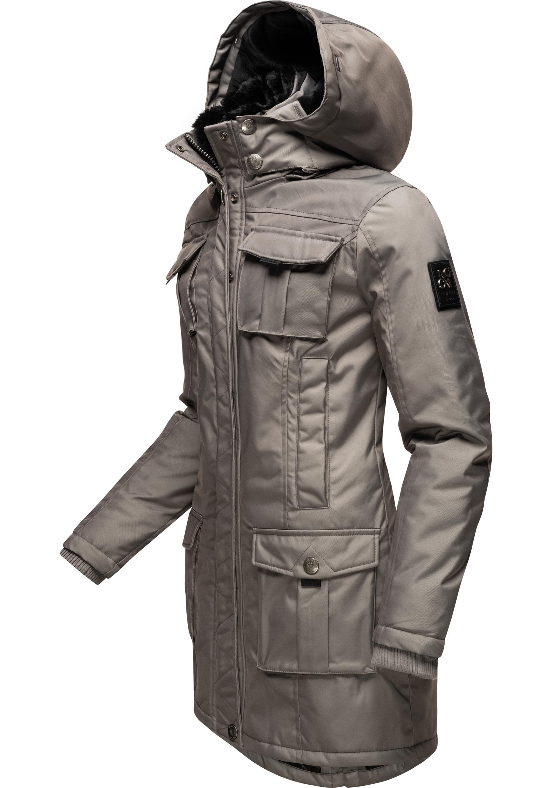 Navahoo Wintermantel »Tiniis«, Parka mit abnehmbarer Kapuze und extra Einkaufstasche