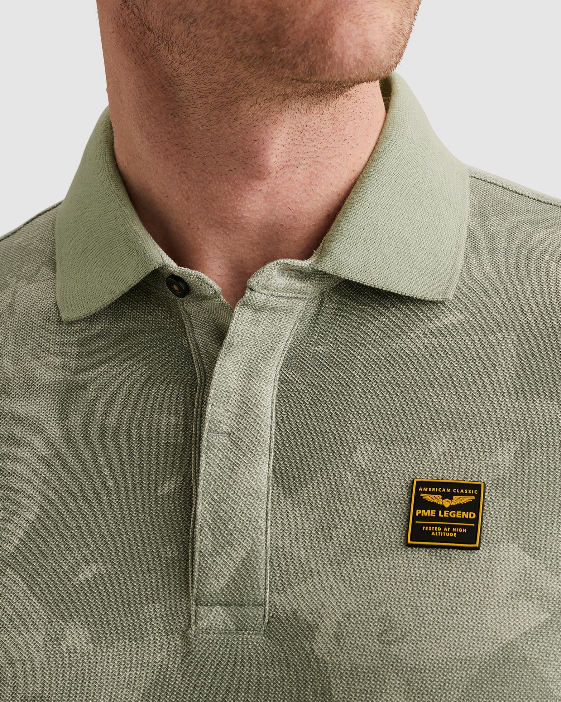 PME LEGEND Poloshirt »Short sleeve polo printed two tone pique« mit Logo Stickerei