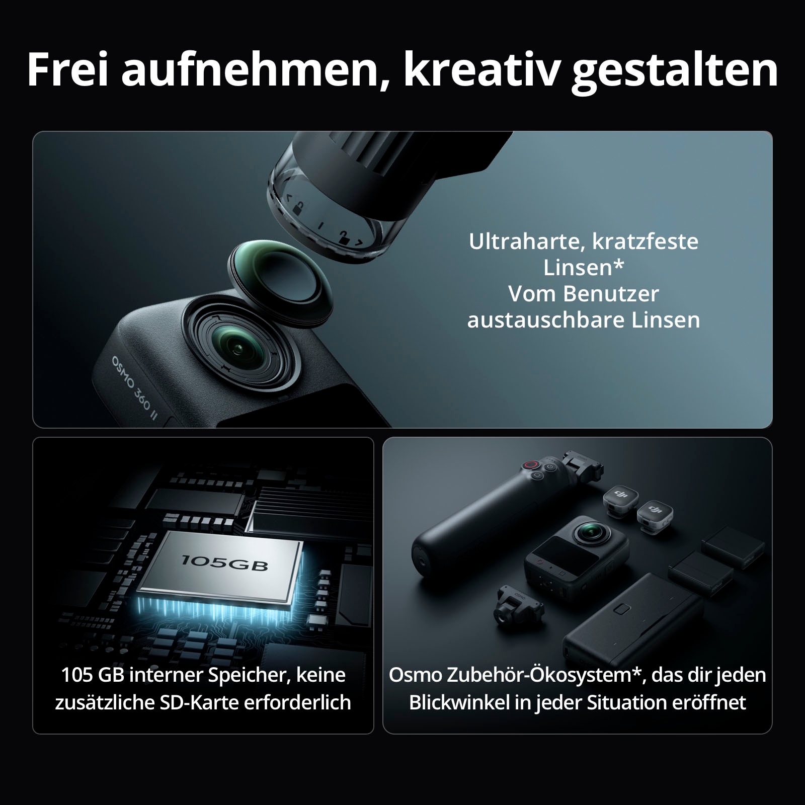 DJI 360°-Kamera »Osmo 360 II Get Set Combo« 8K Bluetooth