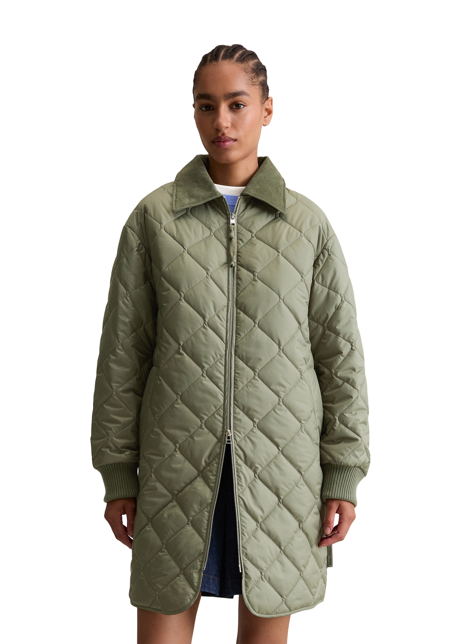 Marc OPolo DENIM Steppmantel, relaxed fit, 2-Wege-Reißverschluss, Cord-Kent günstig online kaufen