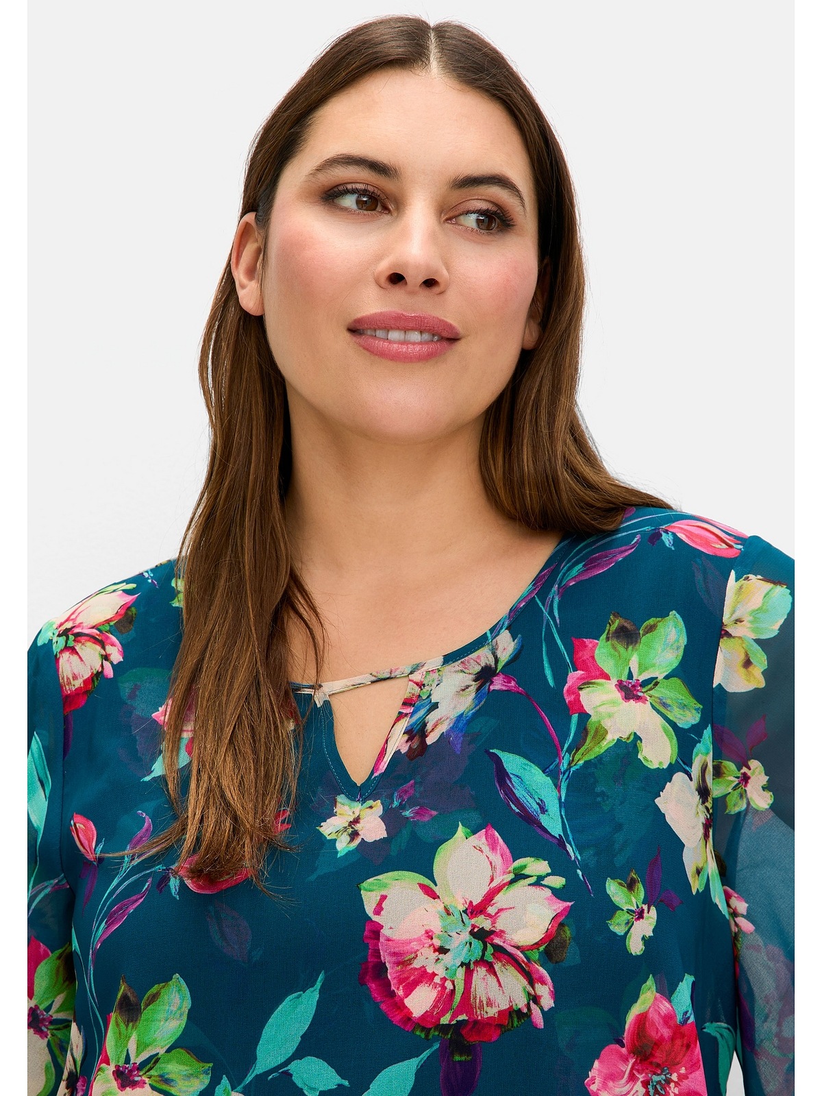 Sheego Chiffontunika »Große Größen«, mit Blumenprint, im Lagenlook