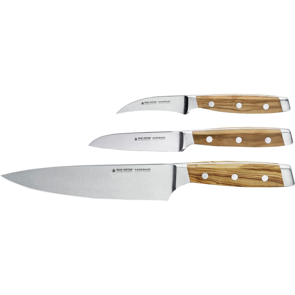 Felix Solingen Messer-Set »FIRST CLASS WOOD«, (Set, 3 tlg.)