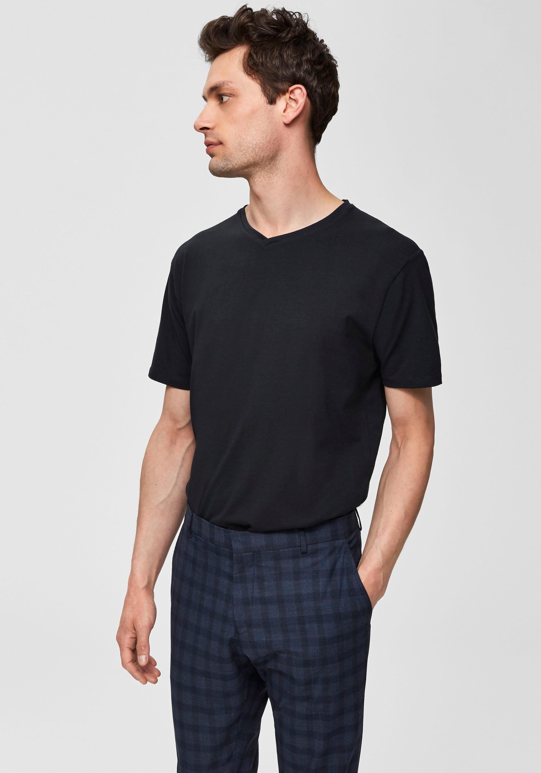 SELECTED HOMME V-Shirt »SLHNEWPIMA SS V-NECK TEE B NOOS«