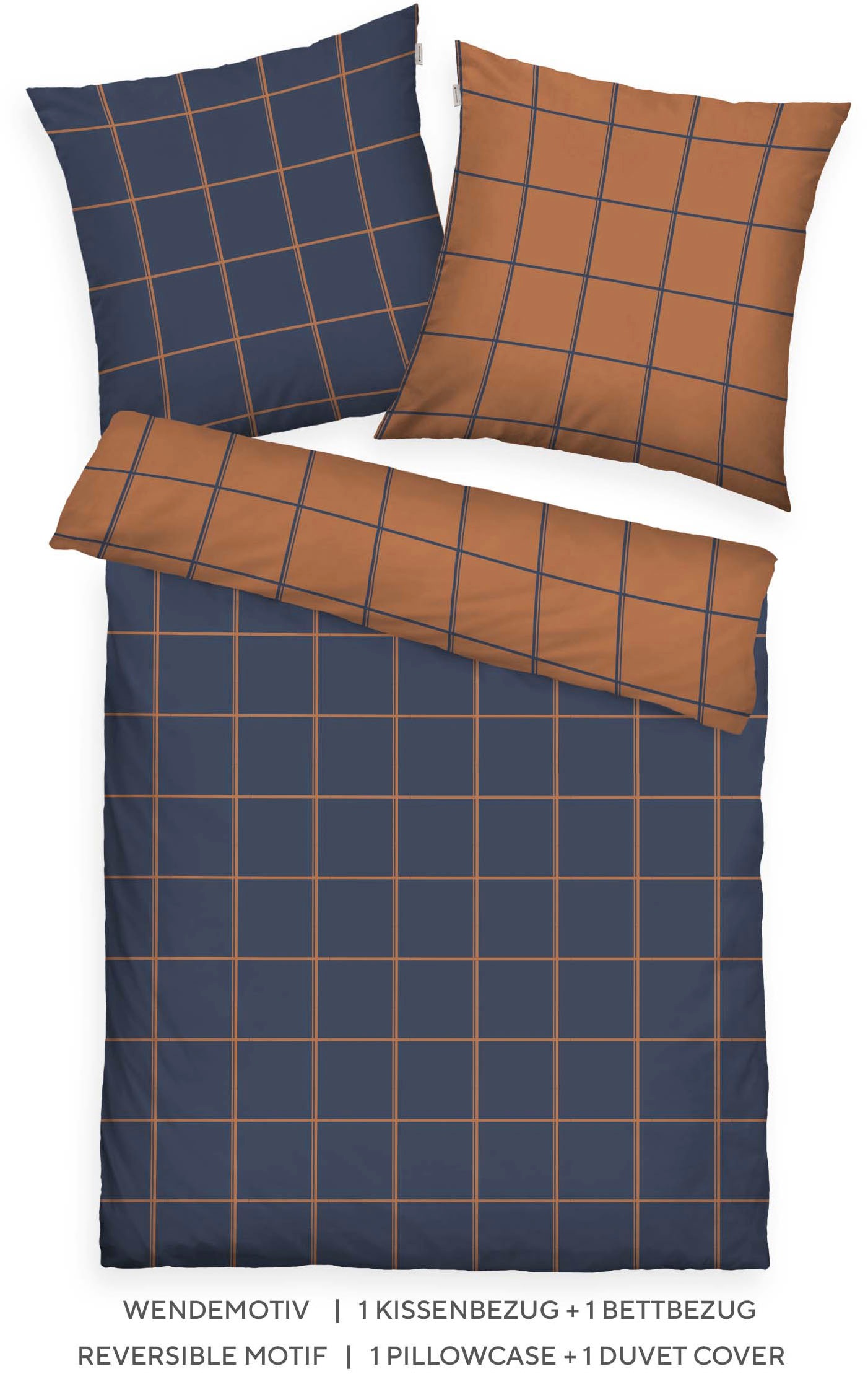 TOM TAILOR HOME Bettwäsche "LARGE CHECK in Gr. 135x200cm oder 155x220cm" 2 günstig online kaufen